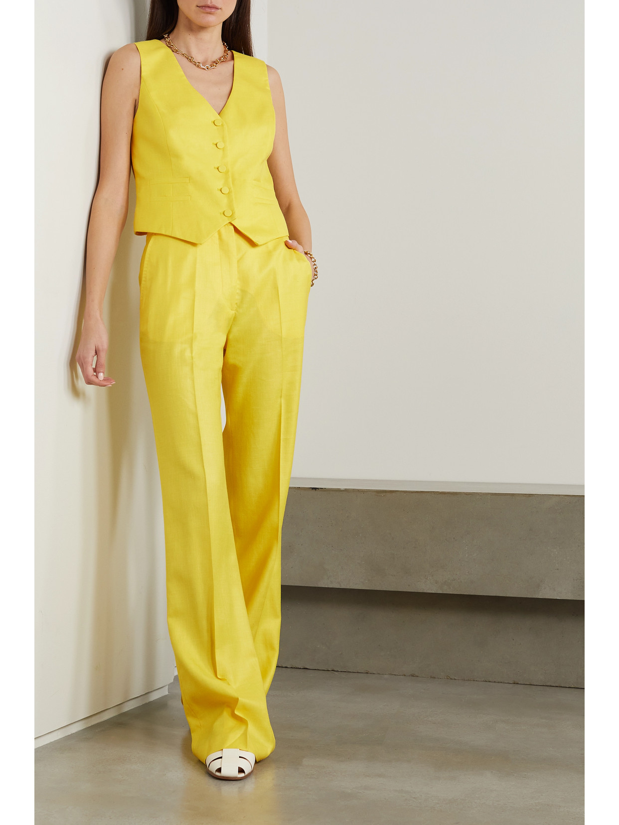 Coleridge Wool, Silk And Linen-Blend Vest