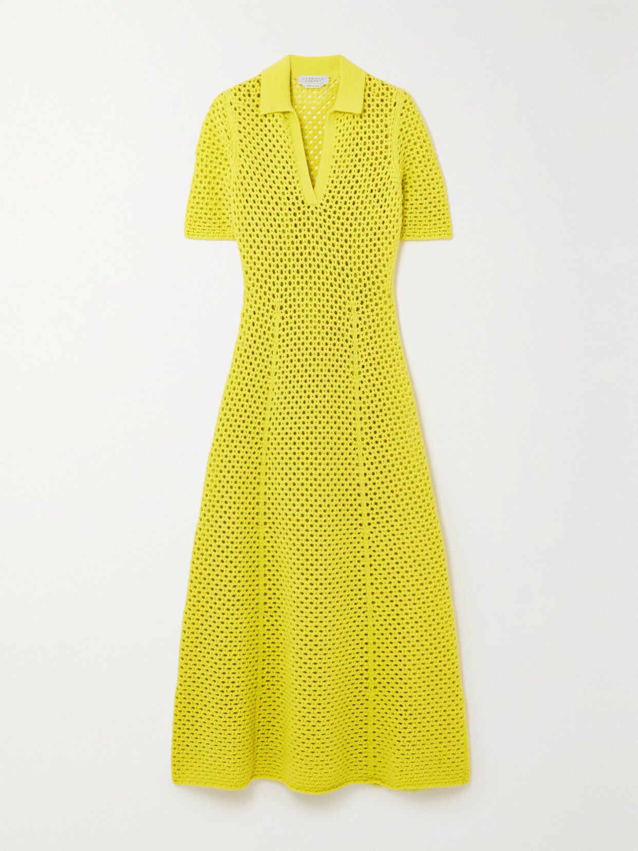 Gabriela Hearst - Cora Pointelle-knit Wool Maxi Dress - Yellow