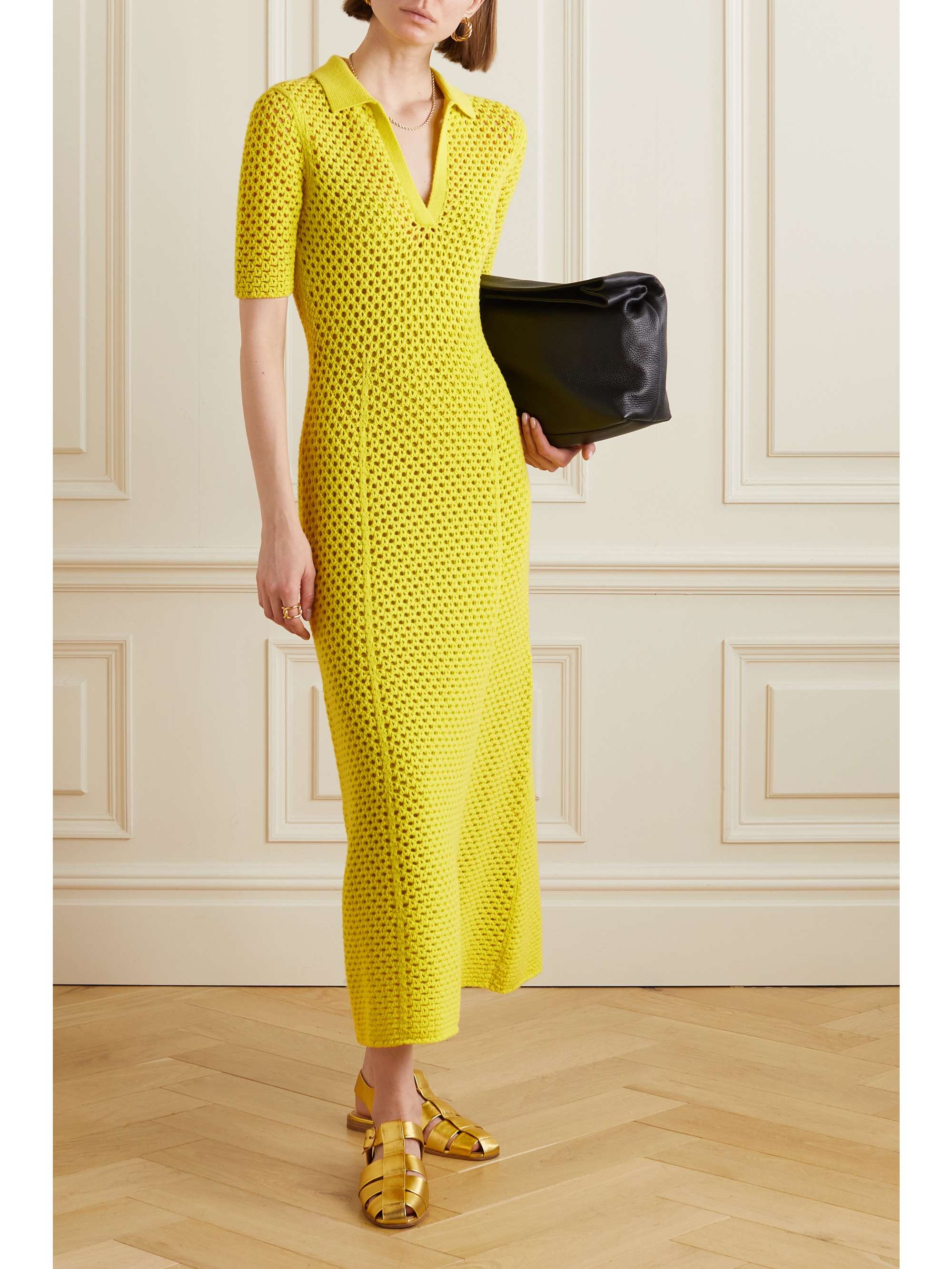 GABRIELA HEARST Cora pointelle-knit wool maxi dress