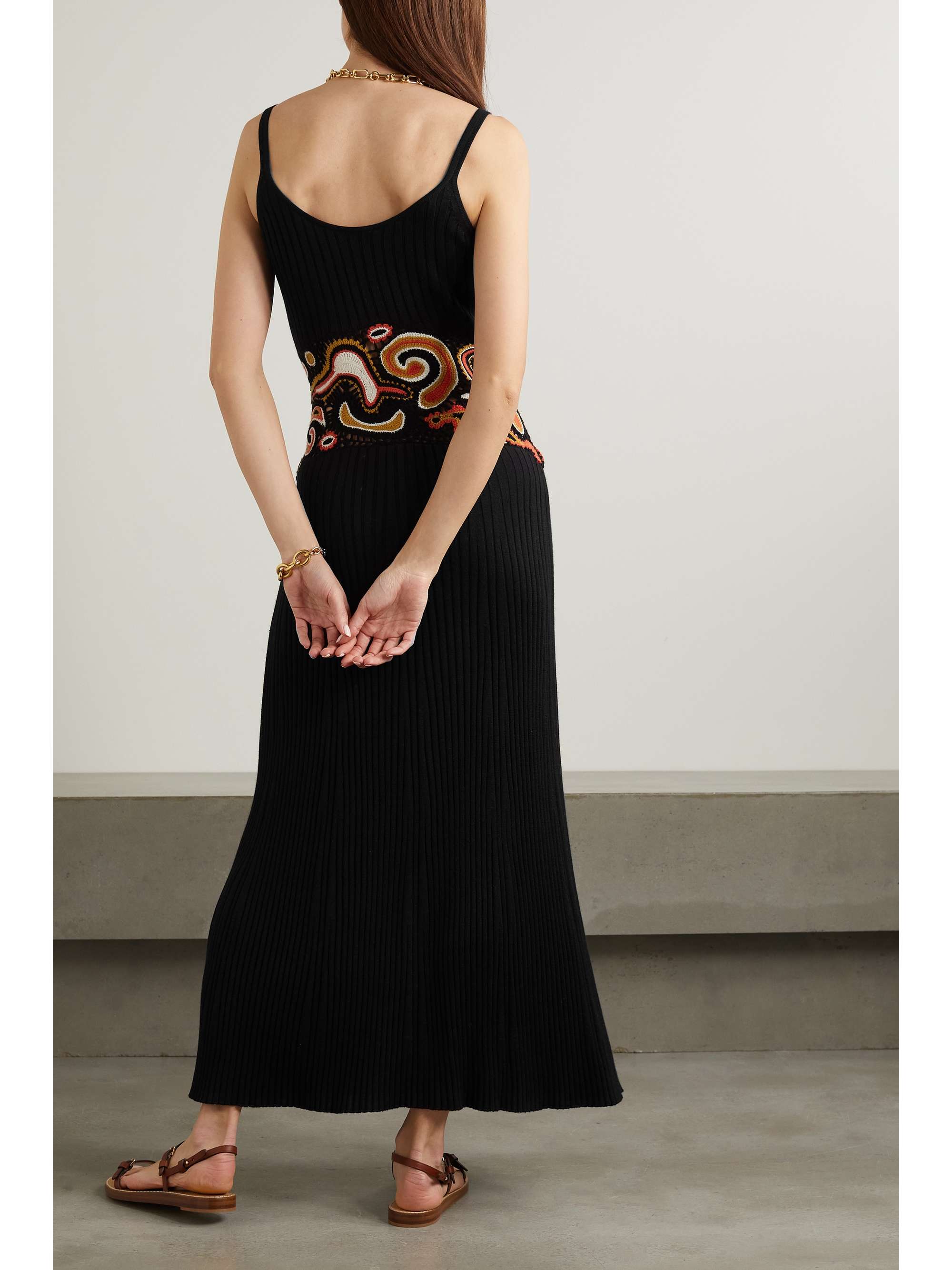 GABRIELA HEARST Mila crochet-paneled ribbed cashmere and silk-blend maxi dress
