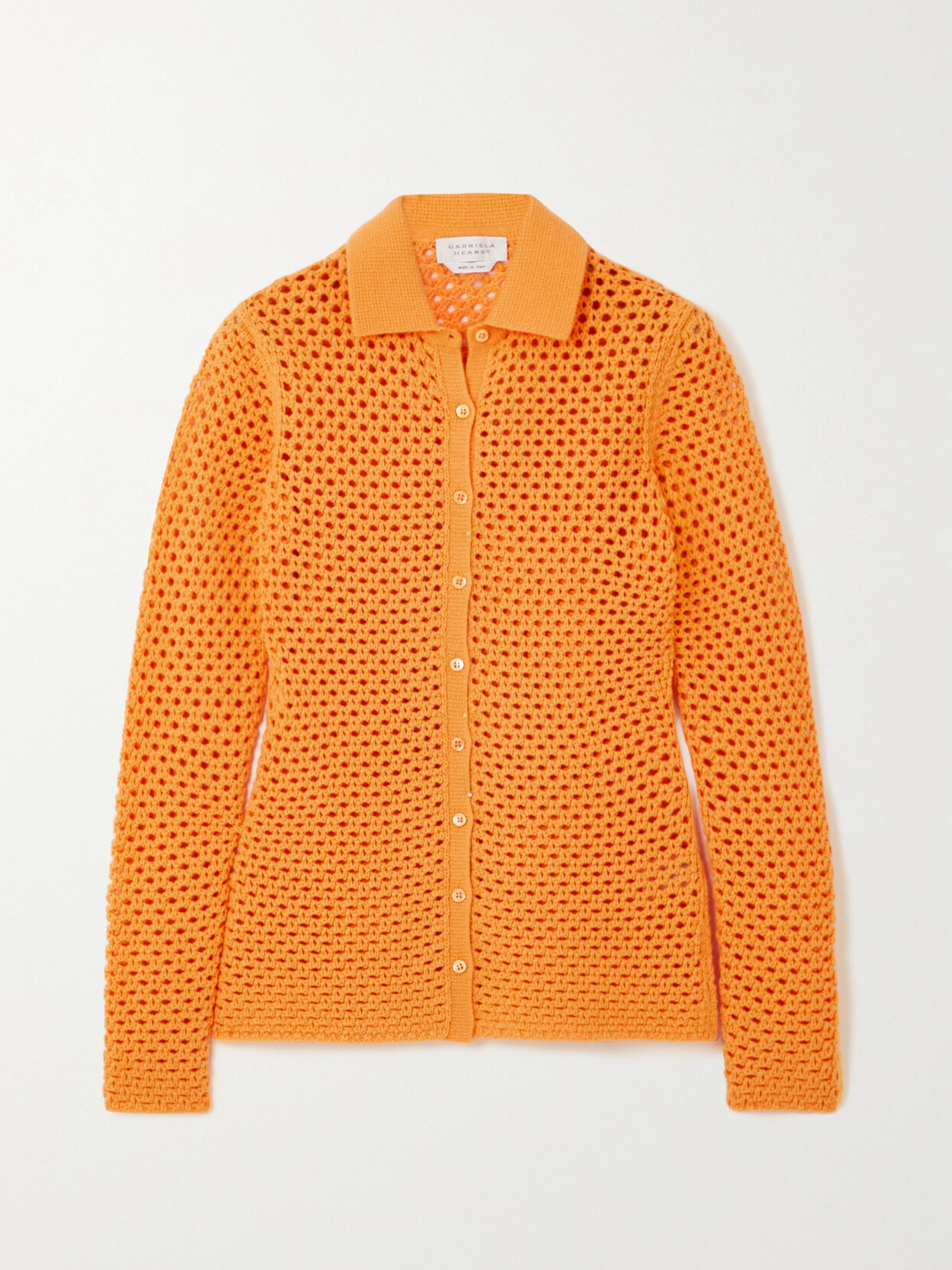 Gabriela Hearst - Bia Crochet-knit Wool Cardigan - Orange