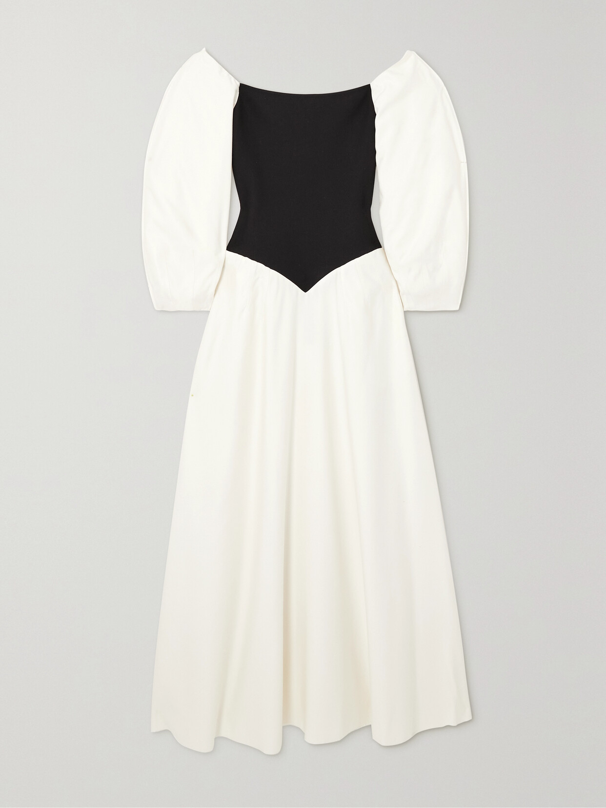 Gabriela Hearst Lani Off-the-shoulder Frayed Silk-twill And Merino Wool Maxi Dress In Ivory