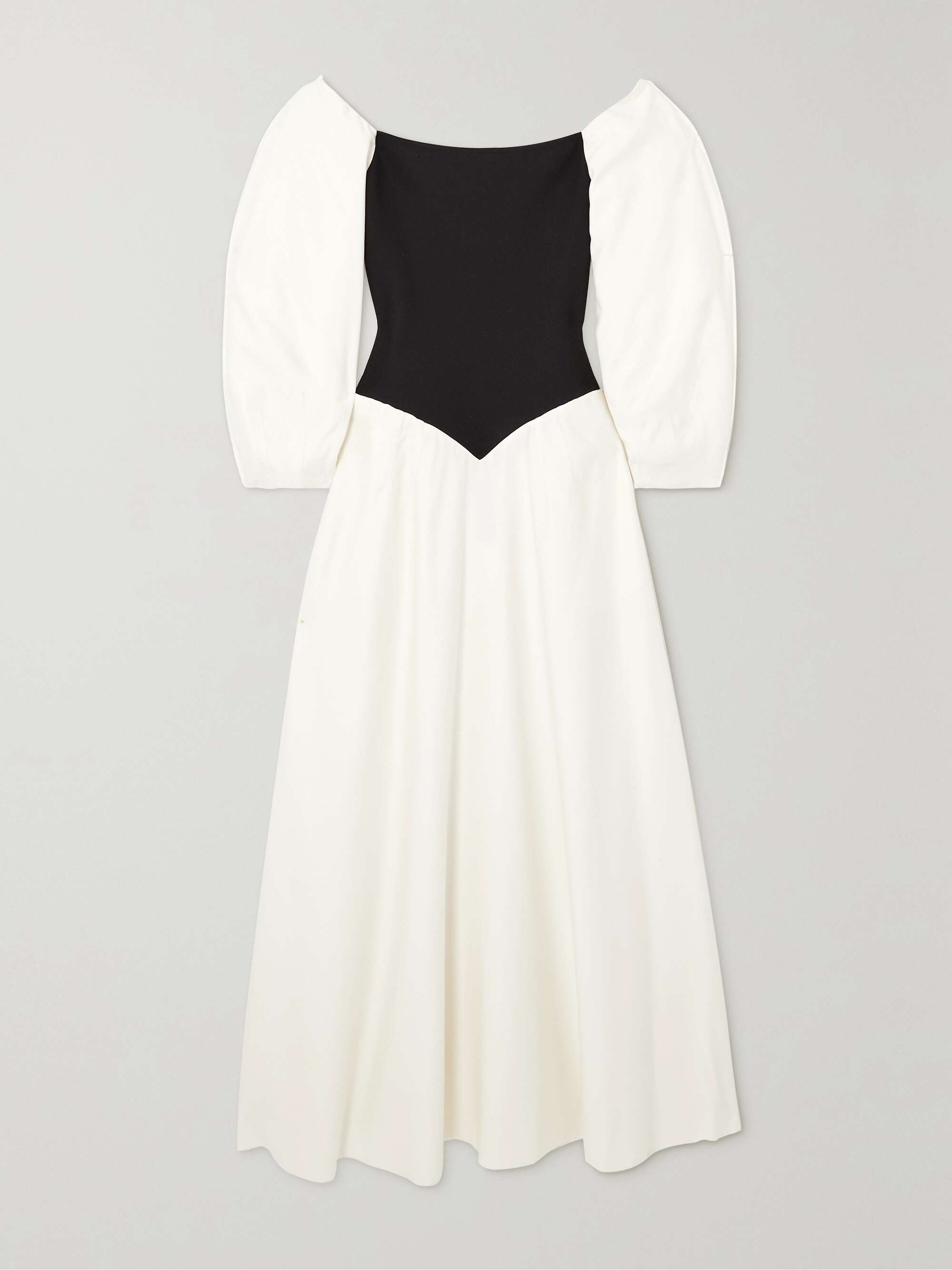 GABRIELA HEARST Lani off-the-shoulder frayed silk-twill and merino wool maxi dress | NET-A-PORTER