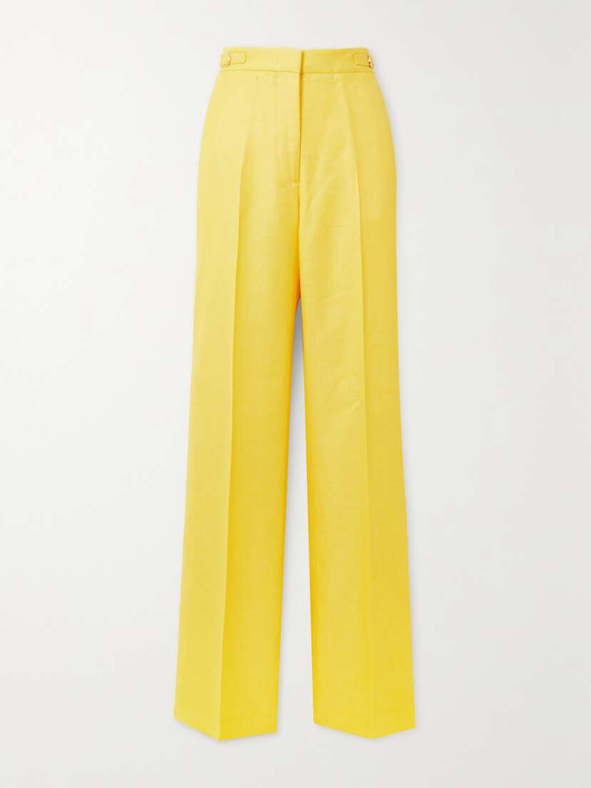 Gabriela Hearst Vesta Wool, Silk And Linen-blend Straight-leg Pants