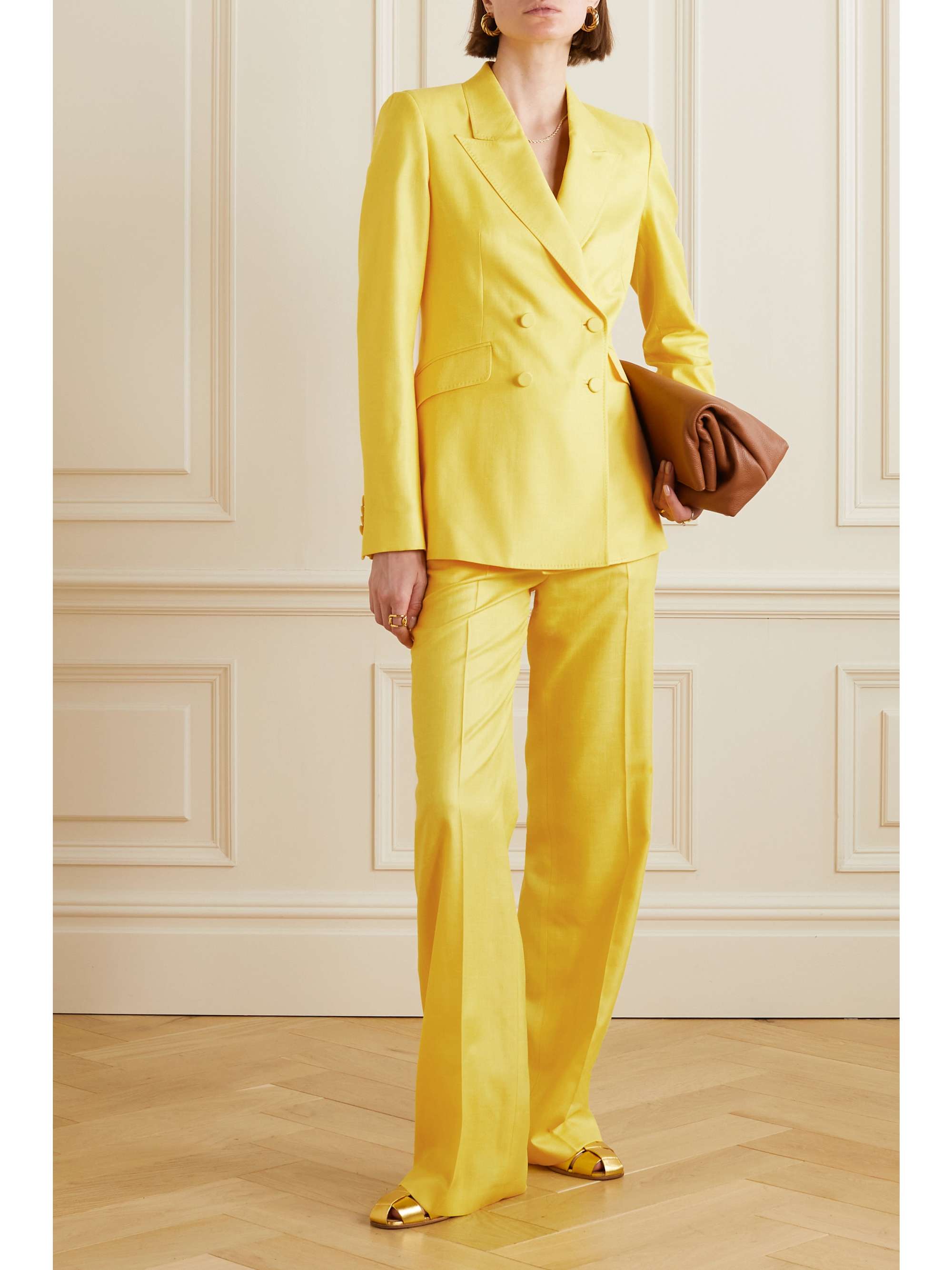 GABRIELA HEARST Vesta wool, silk and linen-blend straight-leg pants