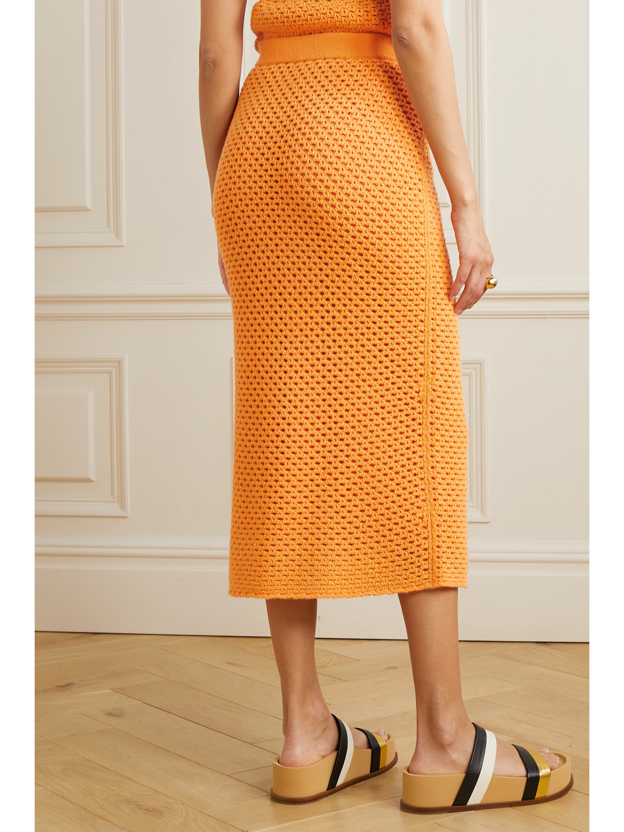Tana Crocheted Wool And Cashmere-Blend Midi