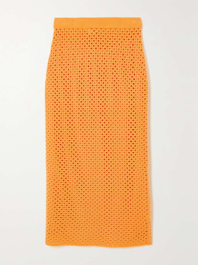 Gabriela Hearst Tana Crocheted Wool And Cashmere-blend Midi Skirt