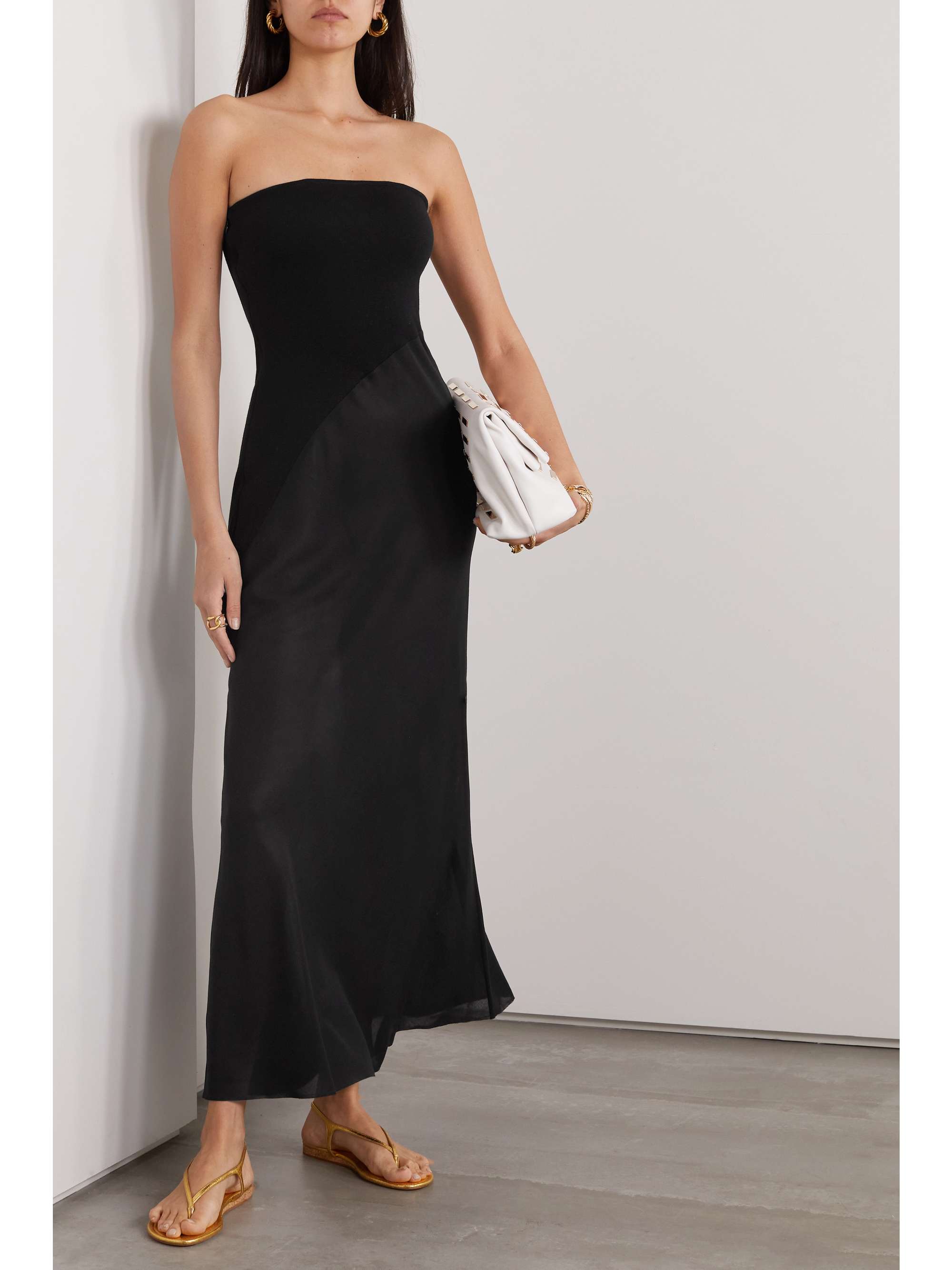 GABRIELA HEARST Penna strapless panelled wool maxi dress
