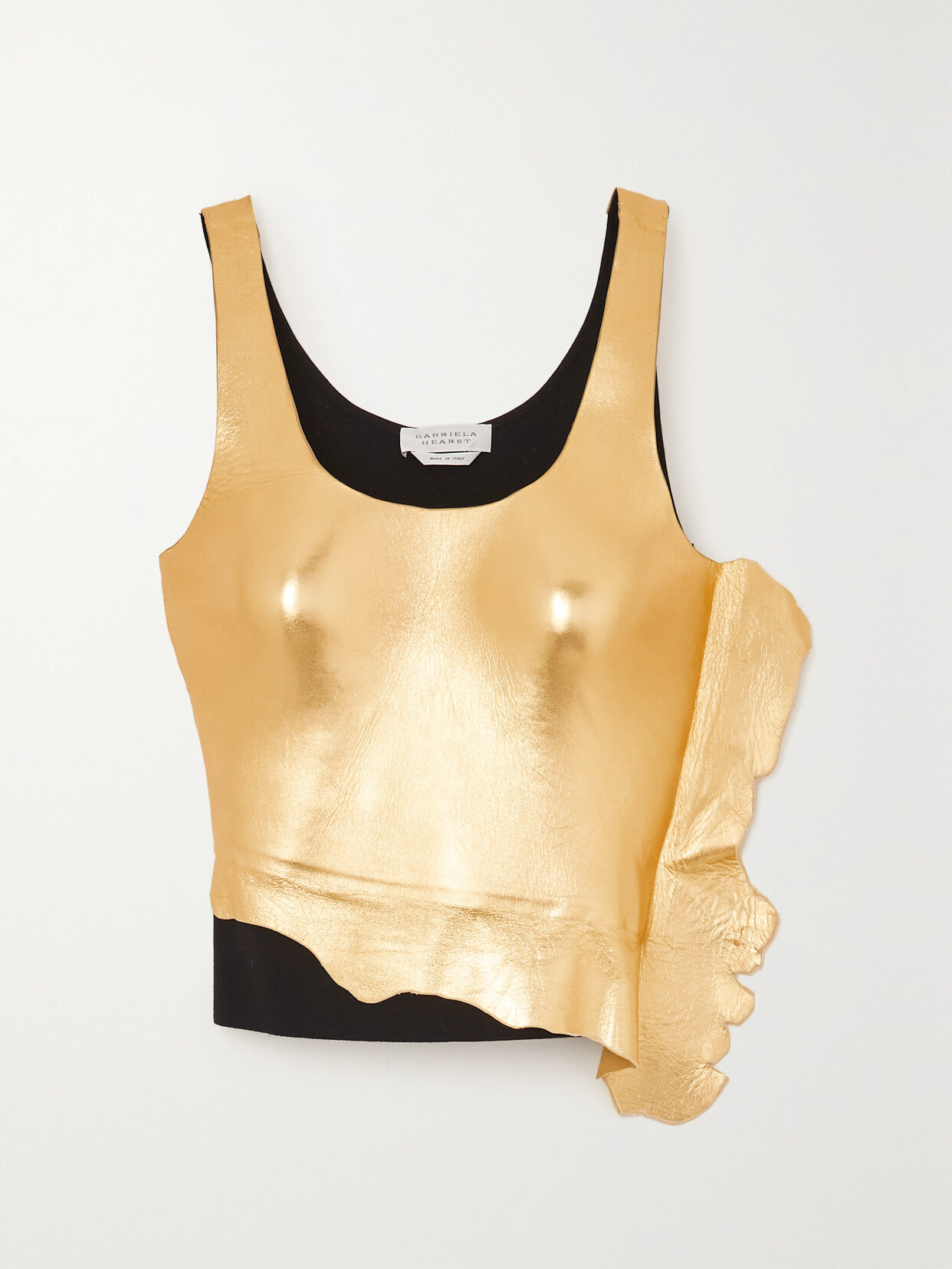 Elena Merino Wool And Metallic Leather Tank