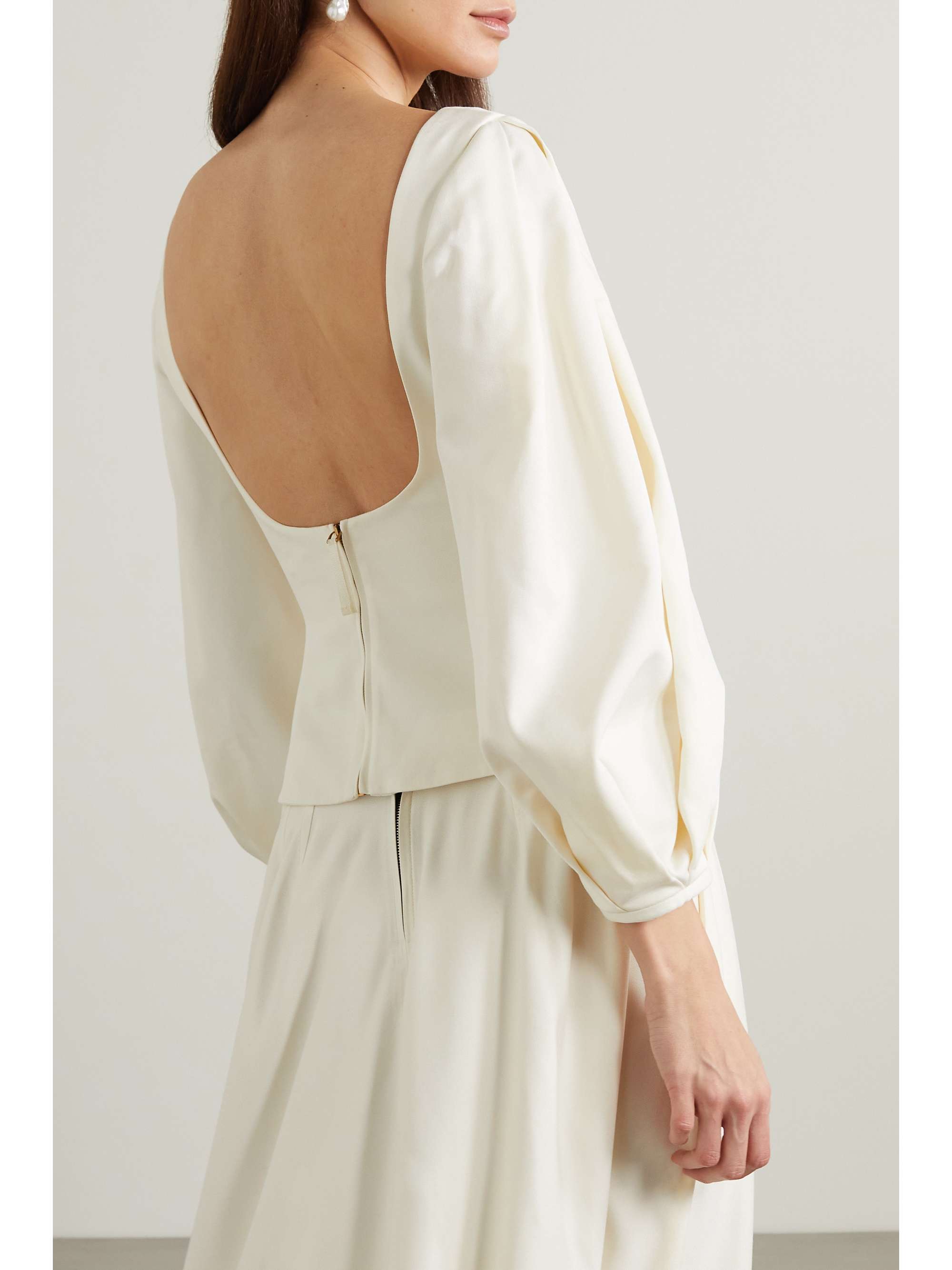 GABRIELA HEARST Sophia open-back washed silk-twill blouse