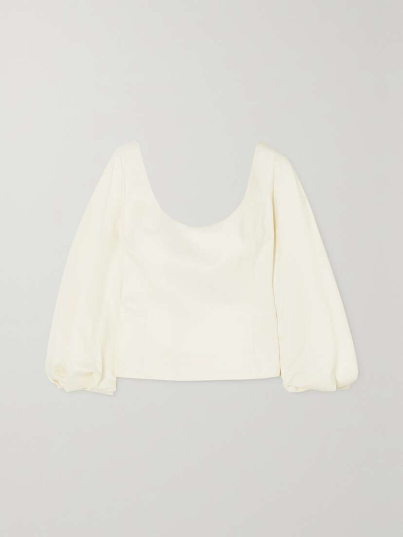 Gabriela Hearst Sophia Open-back Washed Silk-twill Blouse