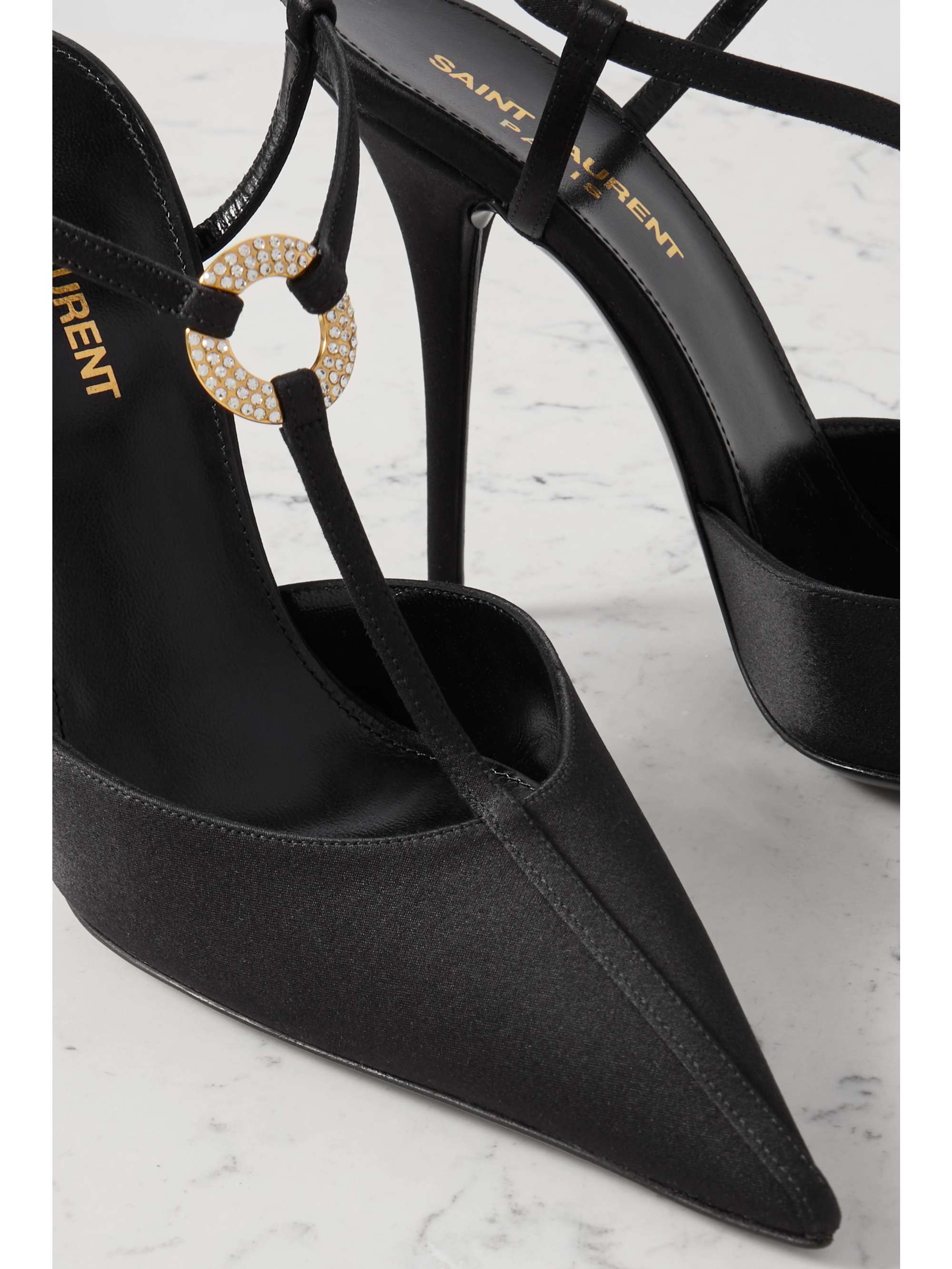 Silver saint laurent discount heels