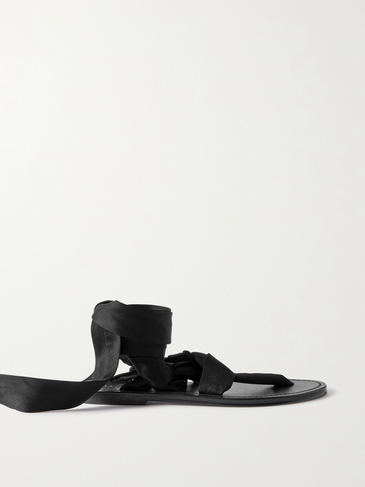 Saint Laurent Satin-jersey Sandals In Black