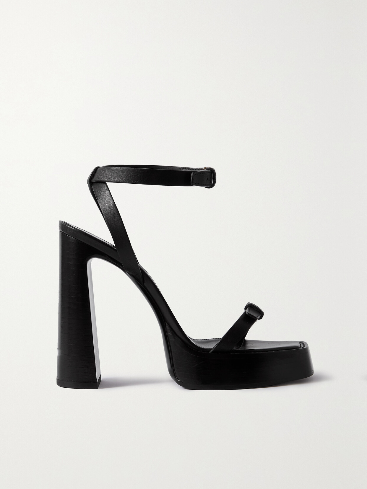 SAINT LAURENT - Platz Leather Platform Sandals - Black