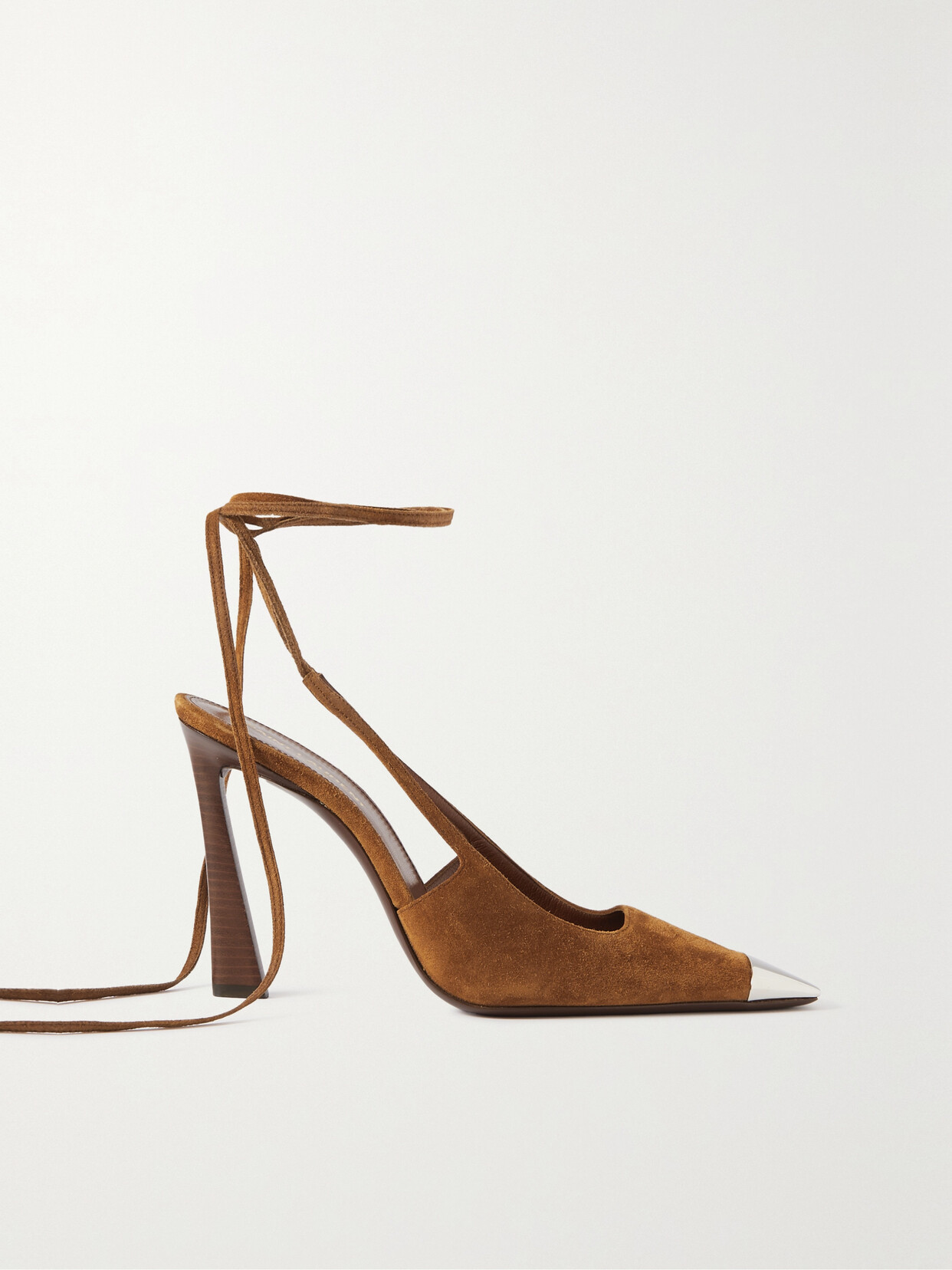 SAINT LAURENT - Blade Suede Pumps - Brown