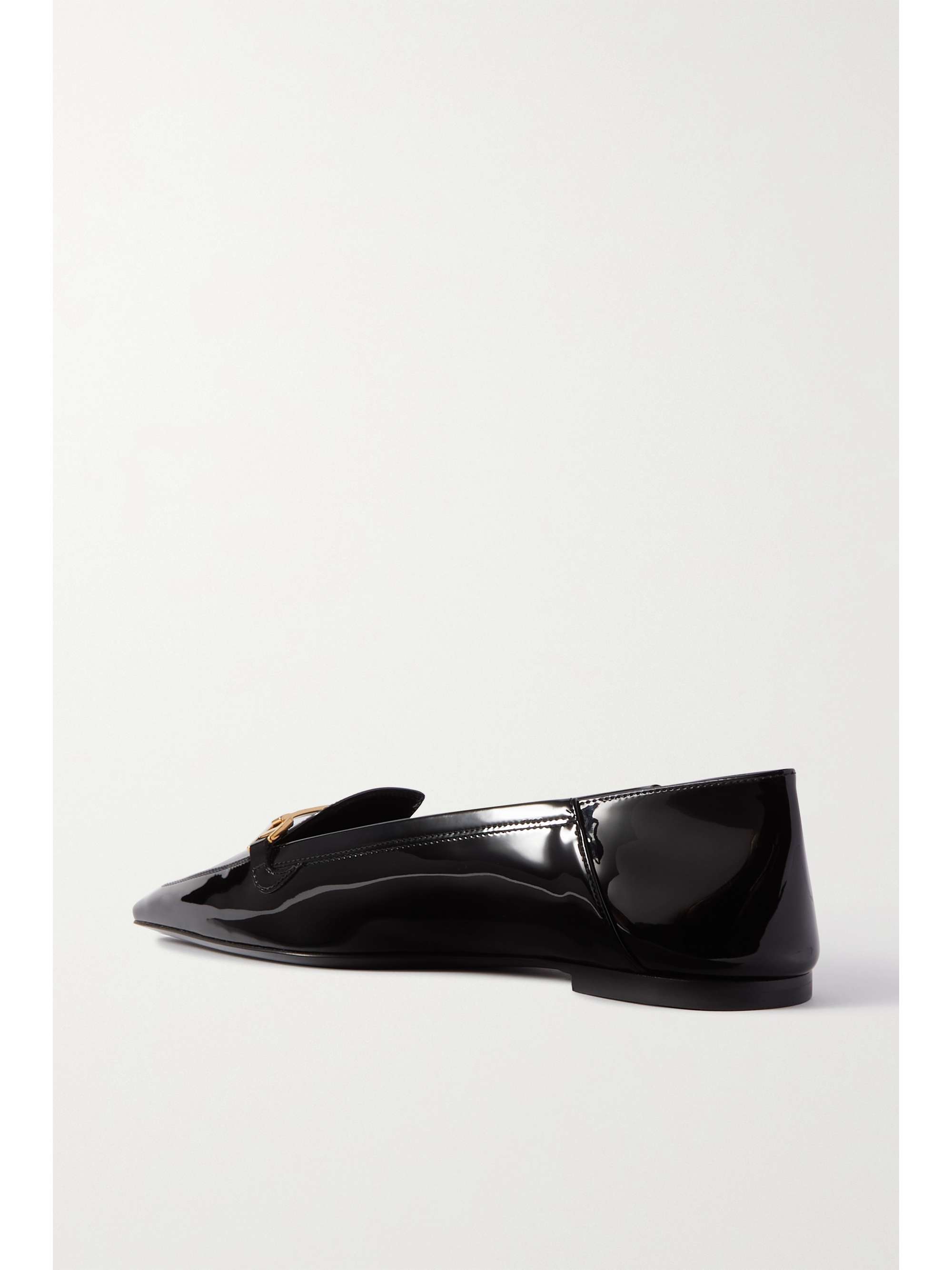 SAINT LAURENT Chris embellished patent-leather loafers