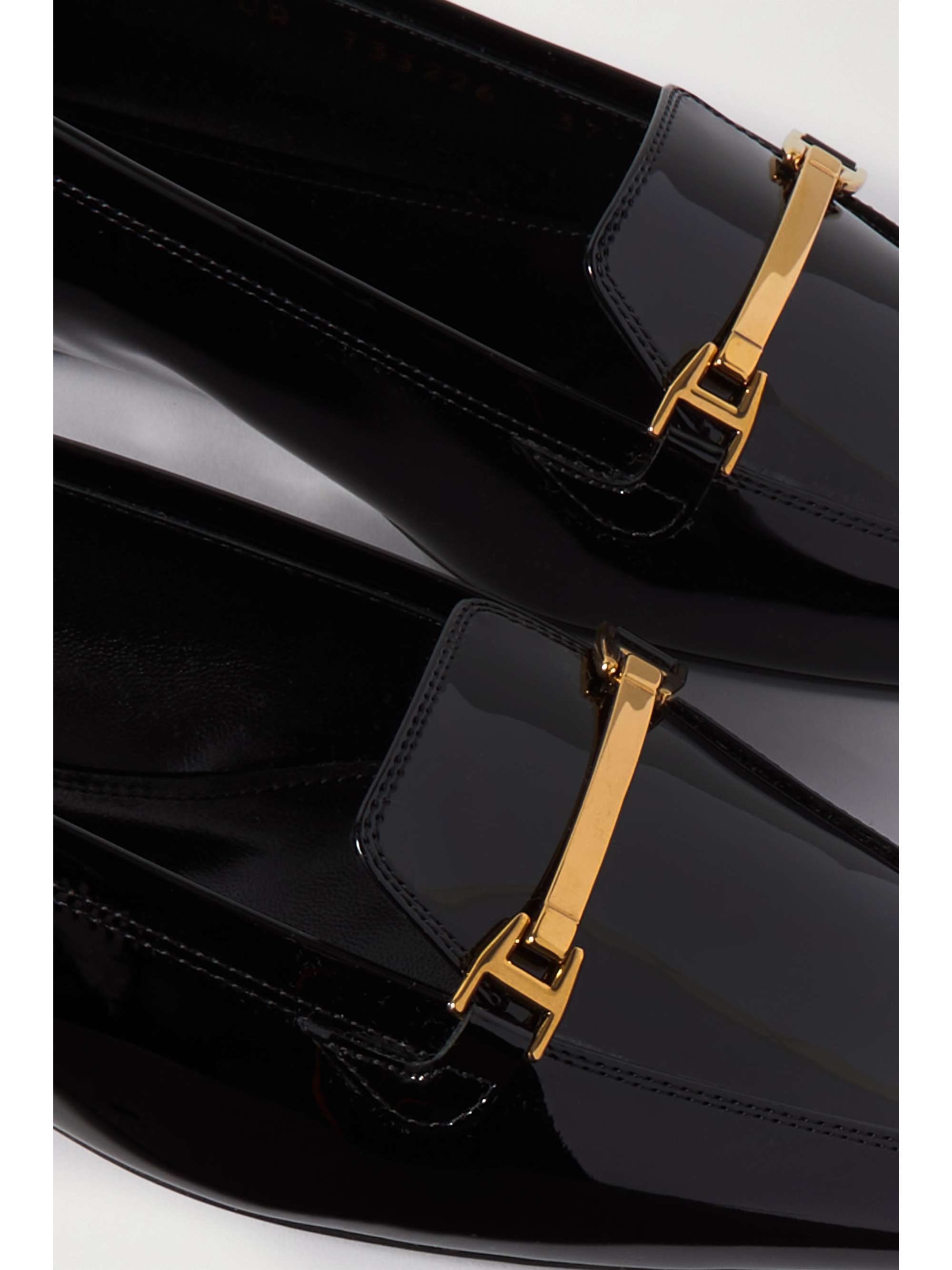 SAINT LAURENT Chris embellished patent-leather loafers