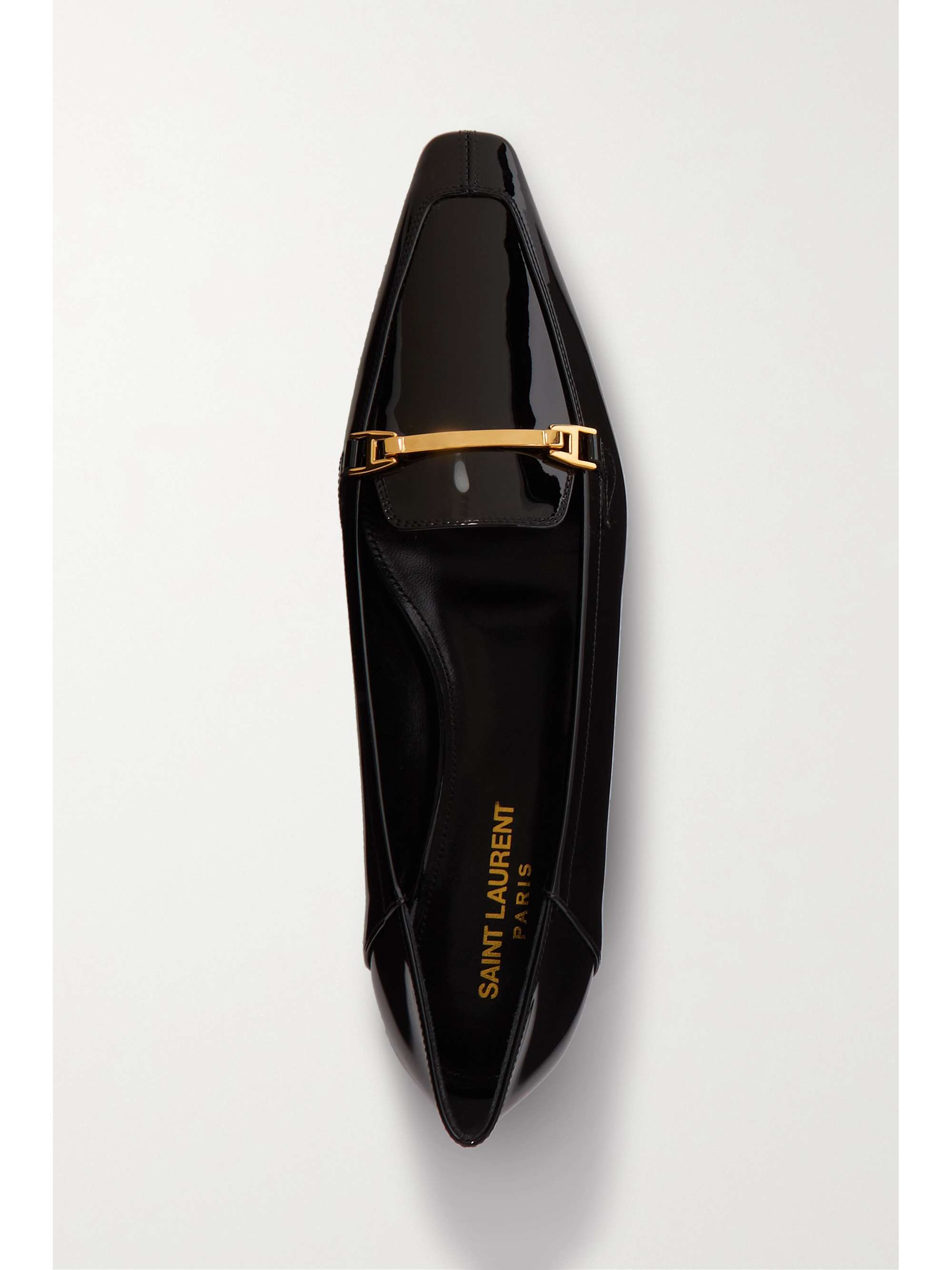 SAINT LAURENT Chris embellished patent-leather loafers