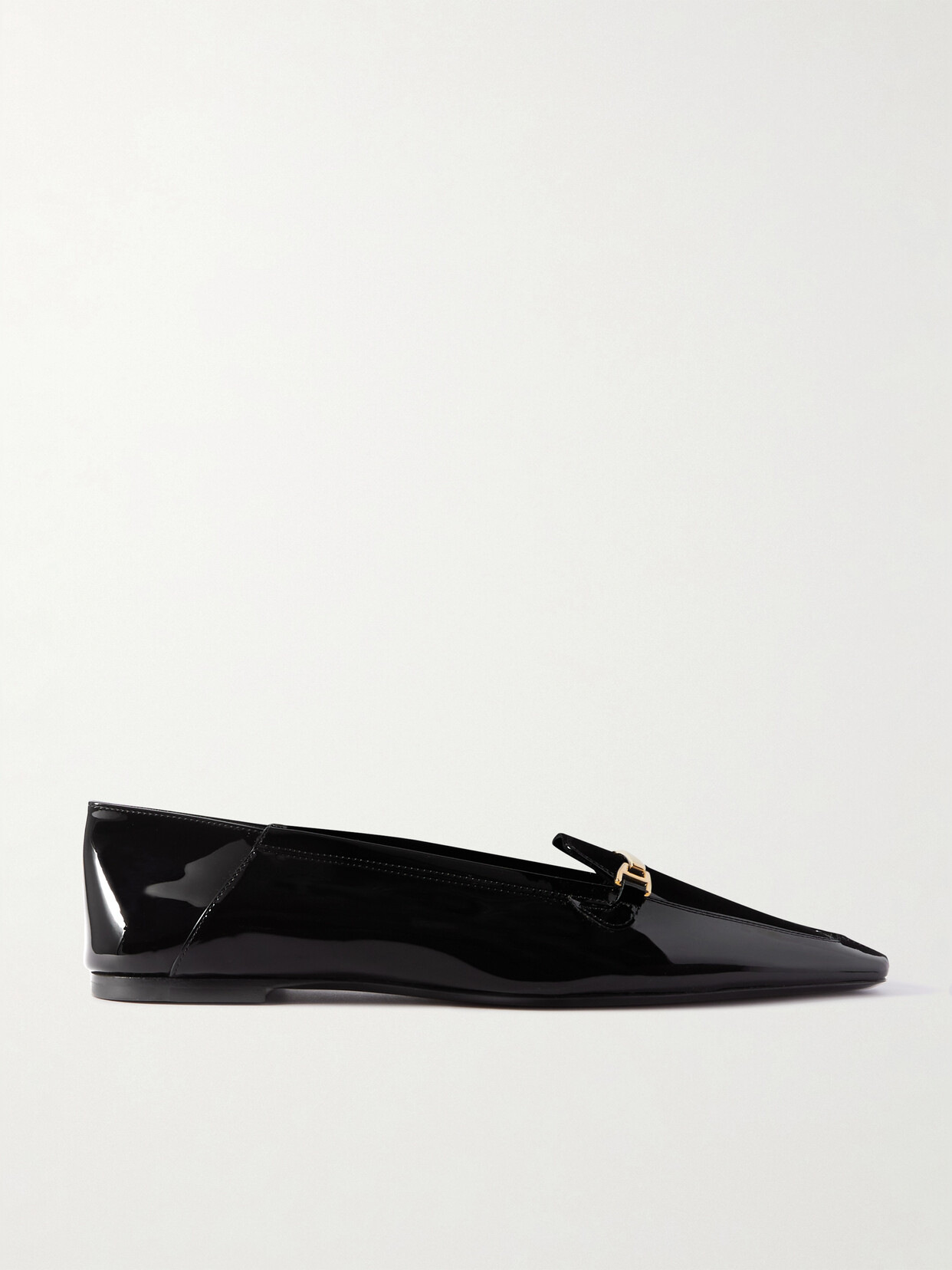 Shop Saint Laurent Chris Embellished Patent-leather Loafers In Black