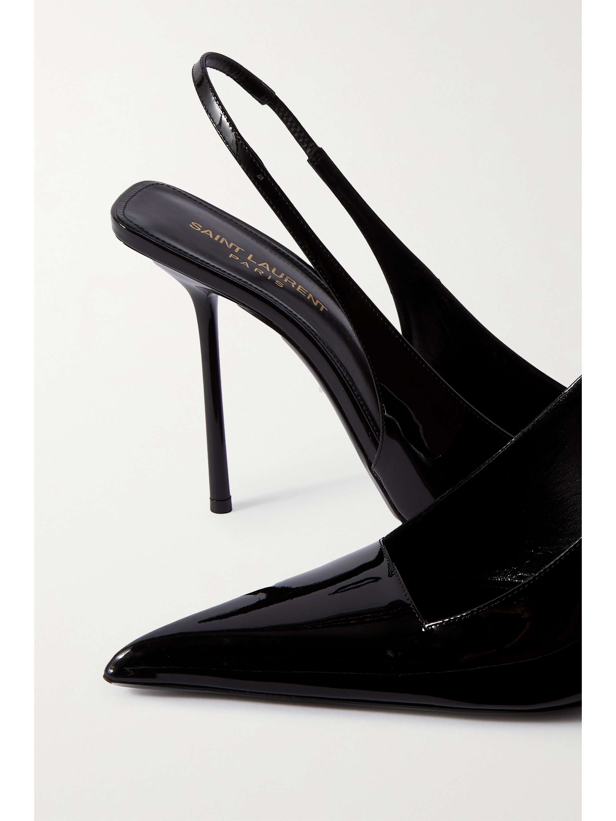 SAINT LAURENT Kiss patent-leather slingback pumps | NET-A-PORTER