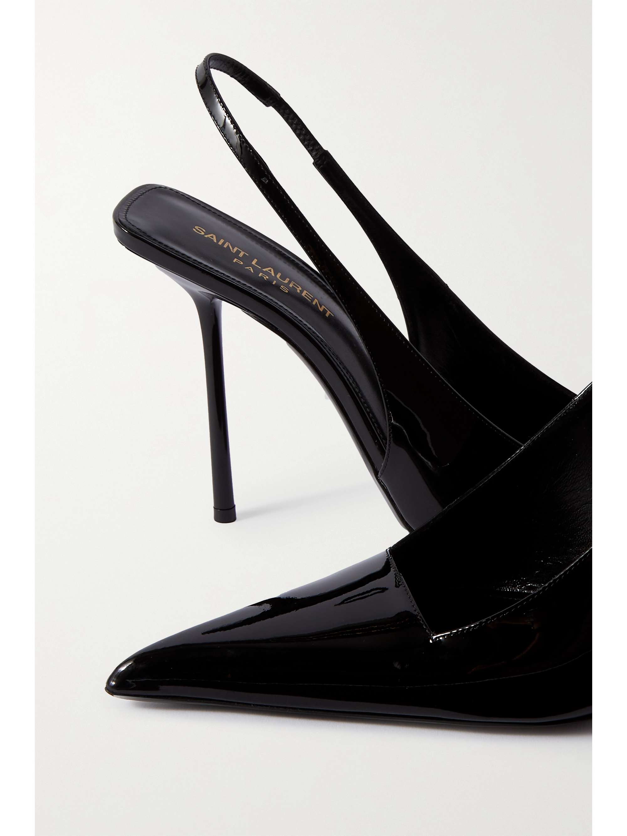 SAINT LAURENT Kiss leather slingback pumps