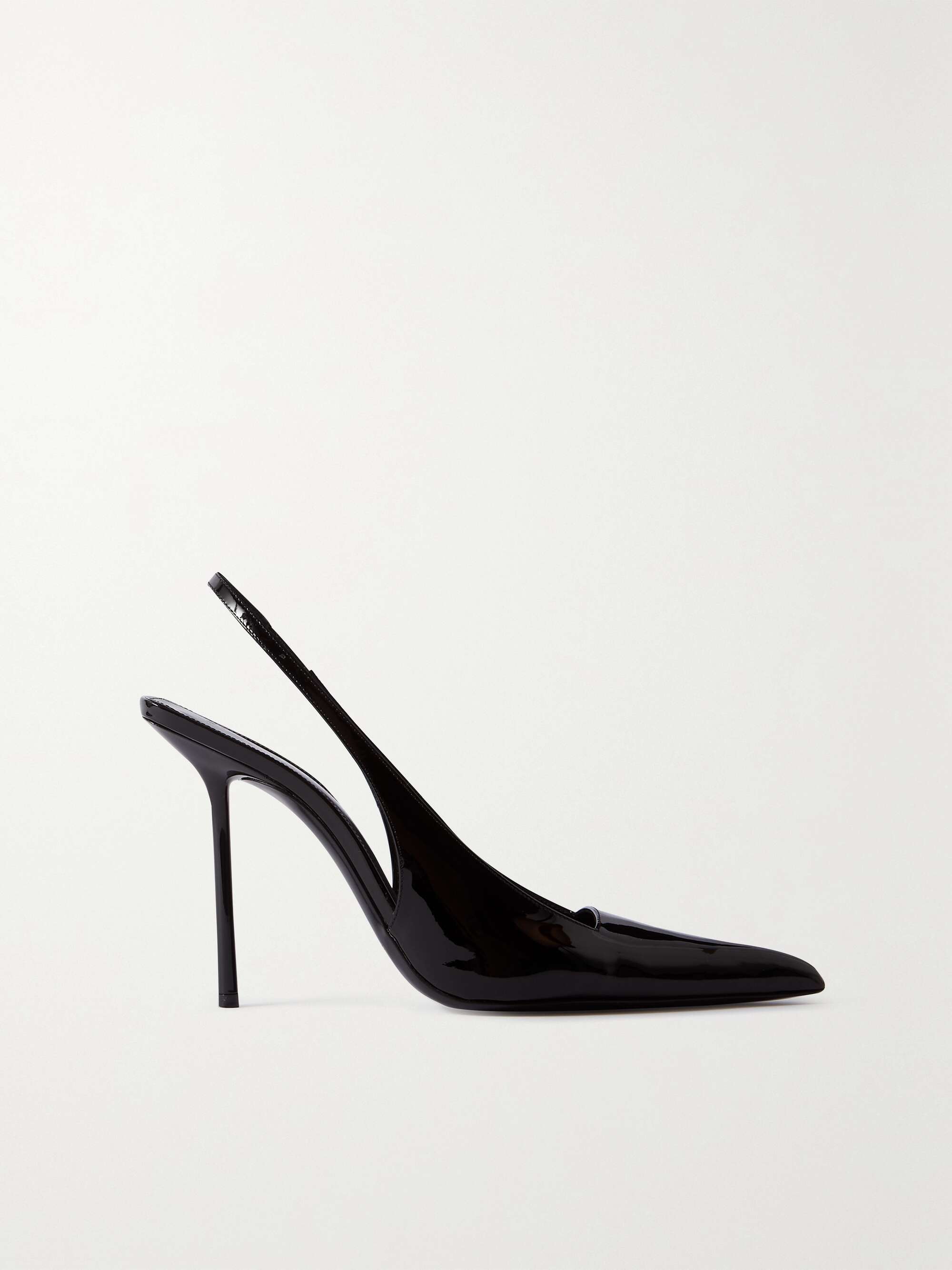 SAINT LAURENT Kiss patent-leather slingback pumps