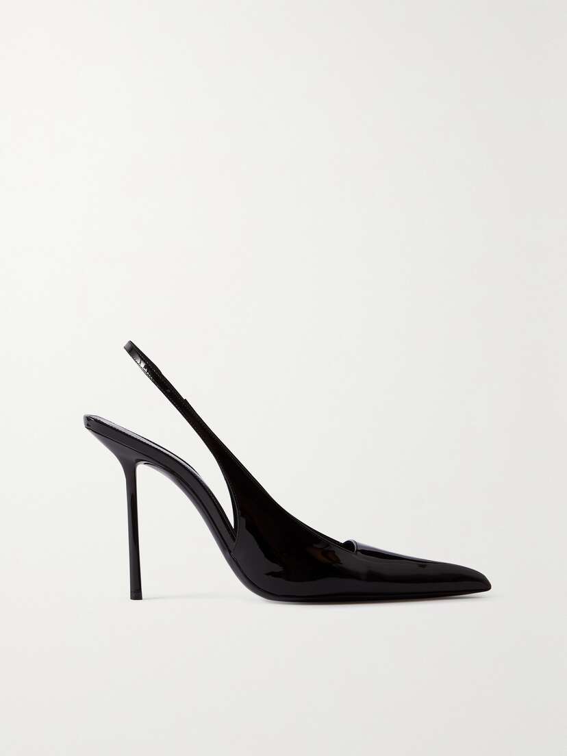 SAINT LAURENT Kiss Patent-leather Slingback Pumps