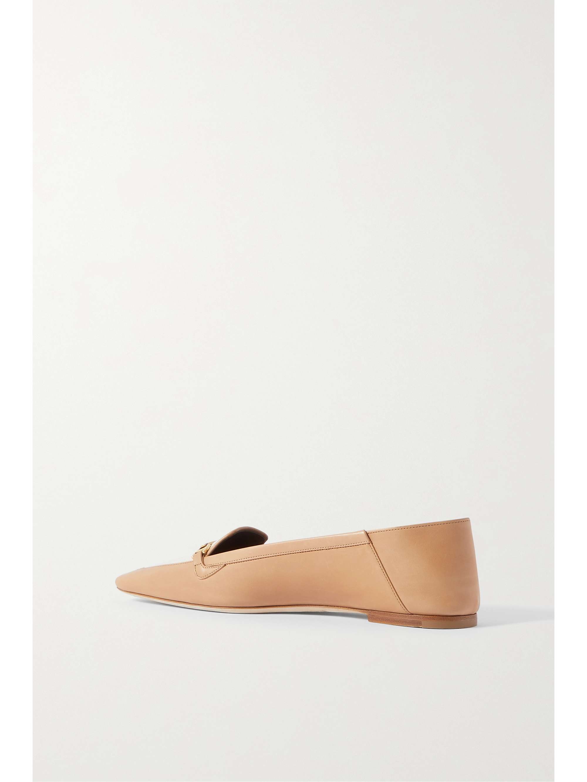 SAINT LAURENT Two-tone embellished leather loafers