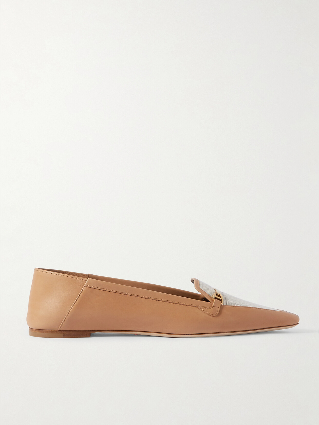 SAINT LAURENT - Two-tone Embellished Leather Loafers - Brown