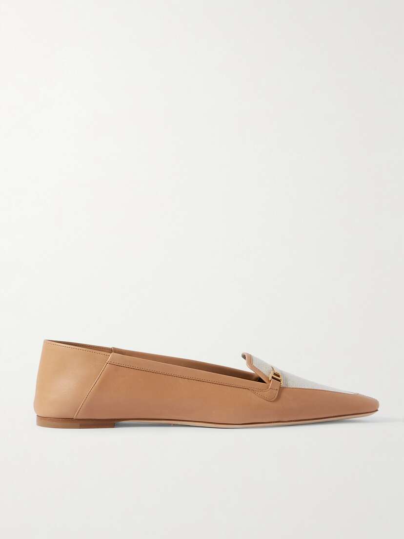 Saint Laurent Chris Two-tone Embellished Leather Loafers