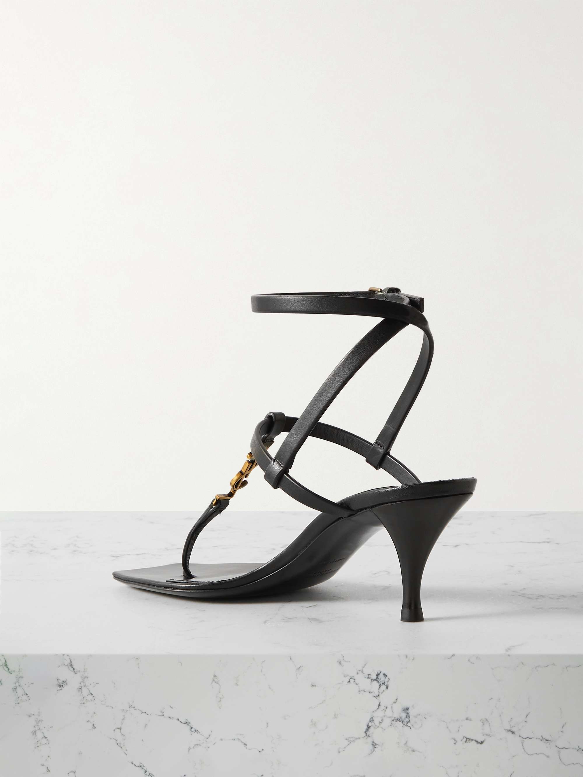 SAINT LAURENT Cassandra embellished leather sandals