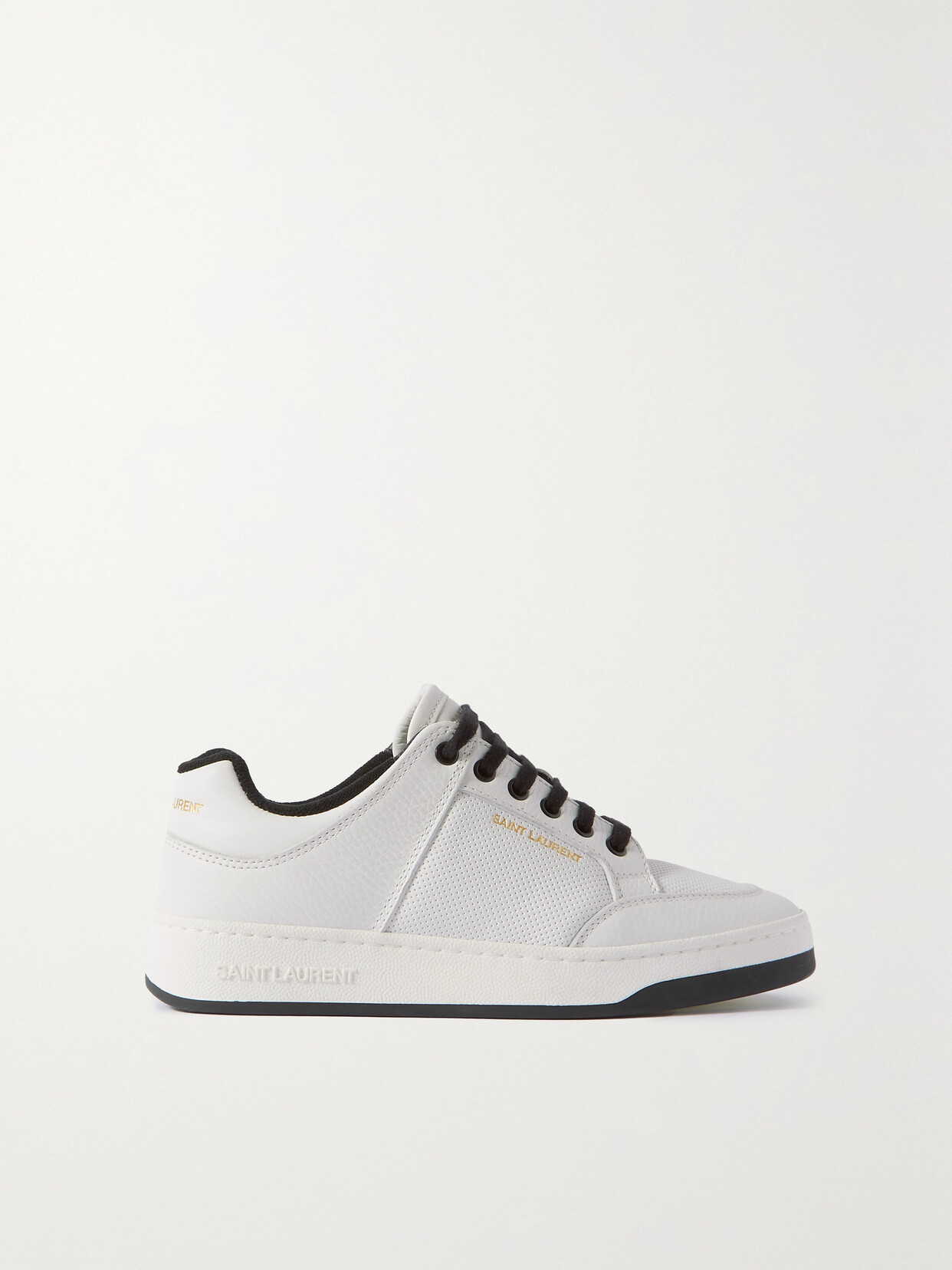 SAINT LAURENT Sl61 Logo-print Leather Sneakers - White