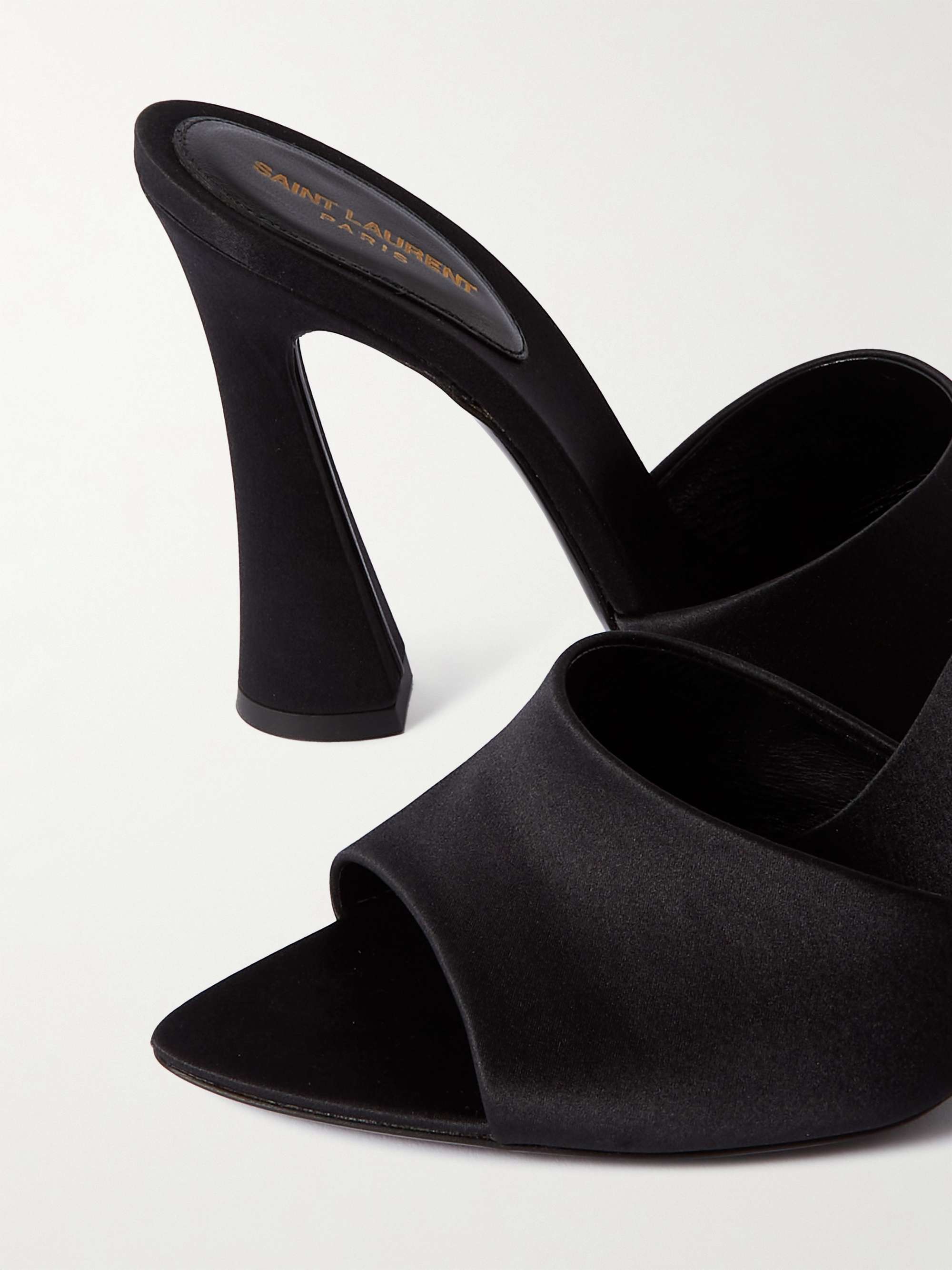 SAINT LAURENT Satin mules | NET-A-PORTER