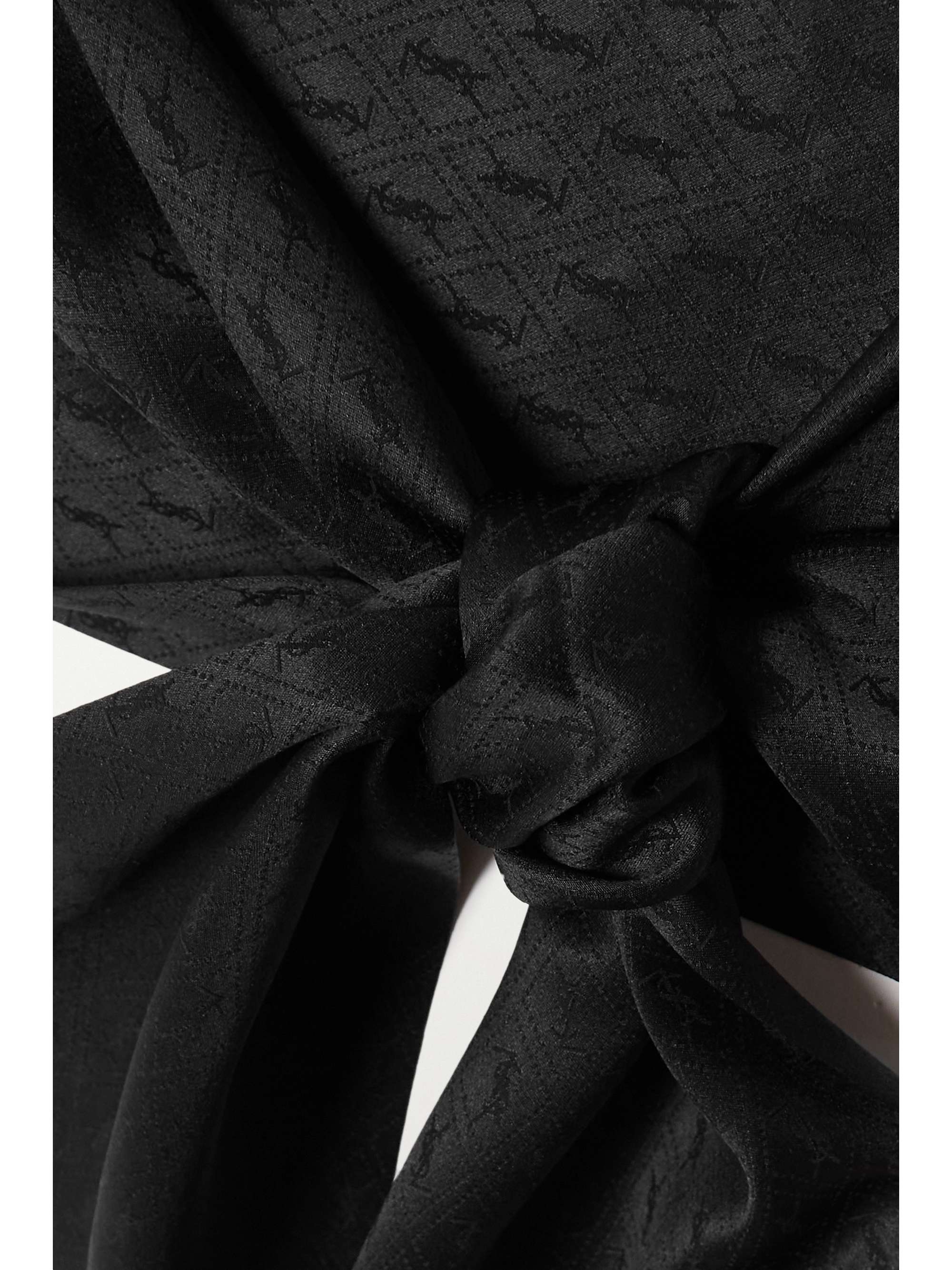 SAINT LAURENT Embellished silk-jacquard scarf