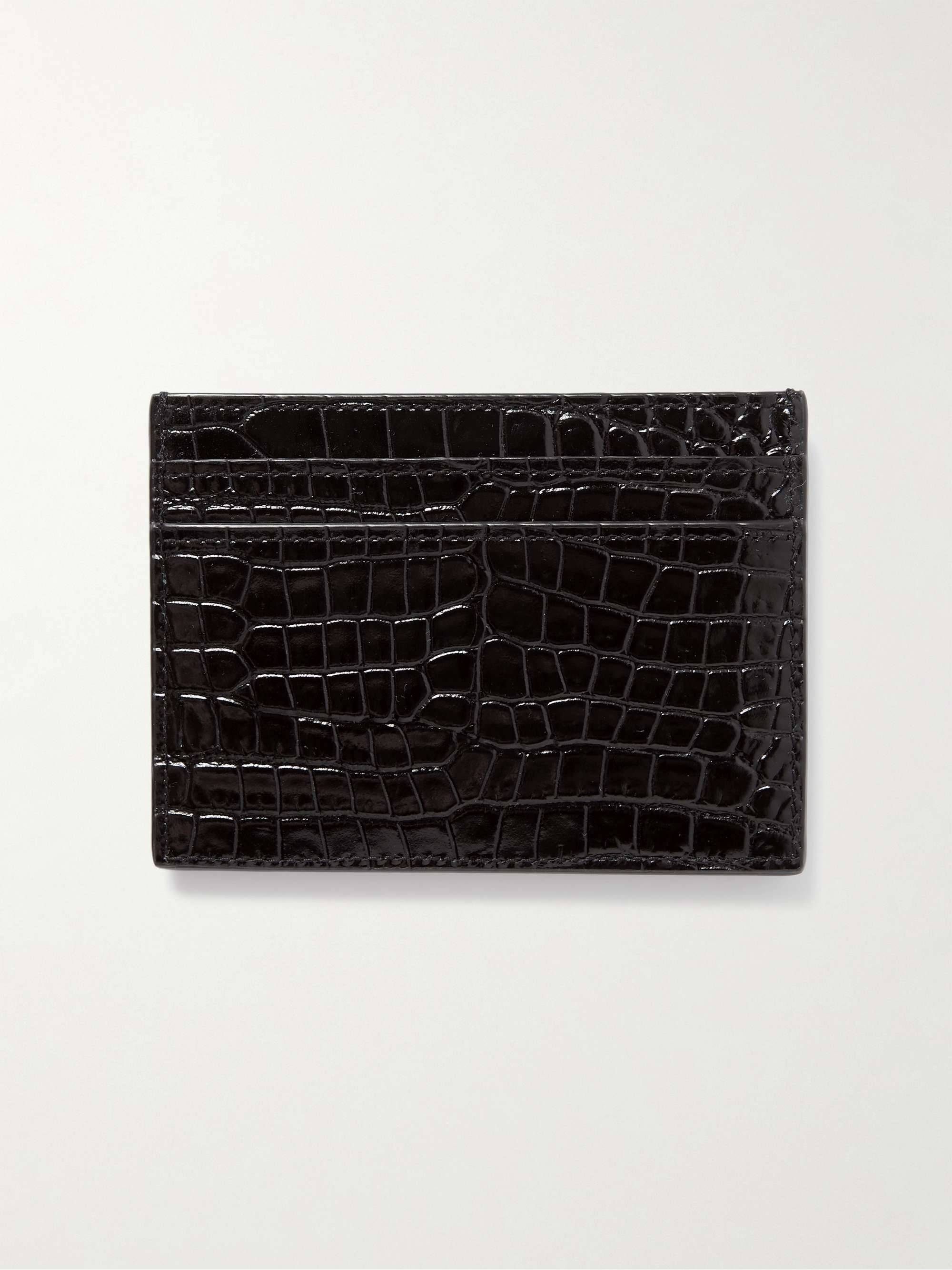 Saint Laurent Monogram Leather Card Holder Black