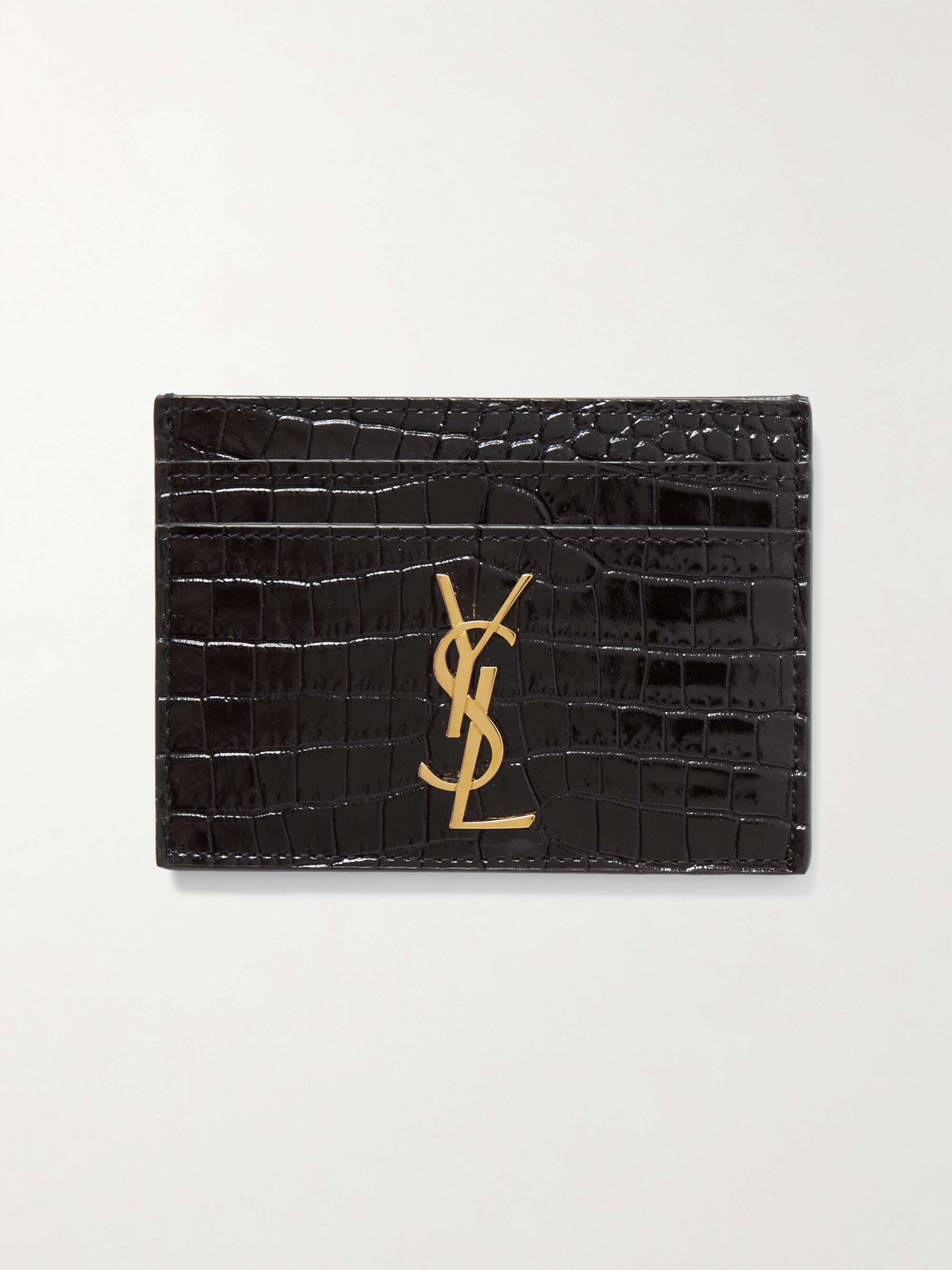 Saint Laurent YSL Metallic Leather Card Case