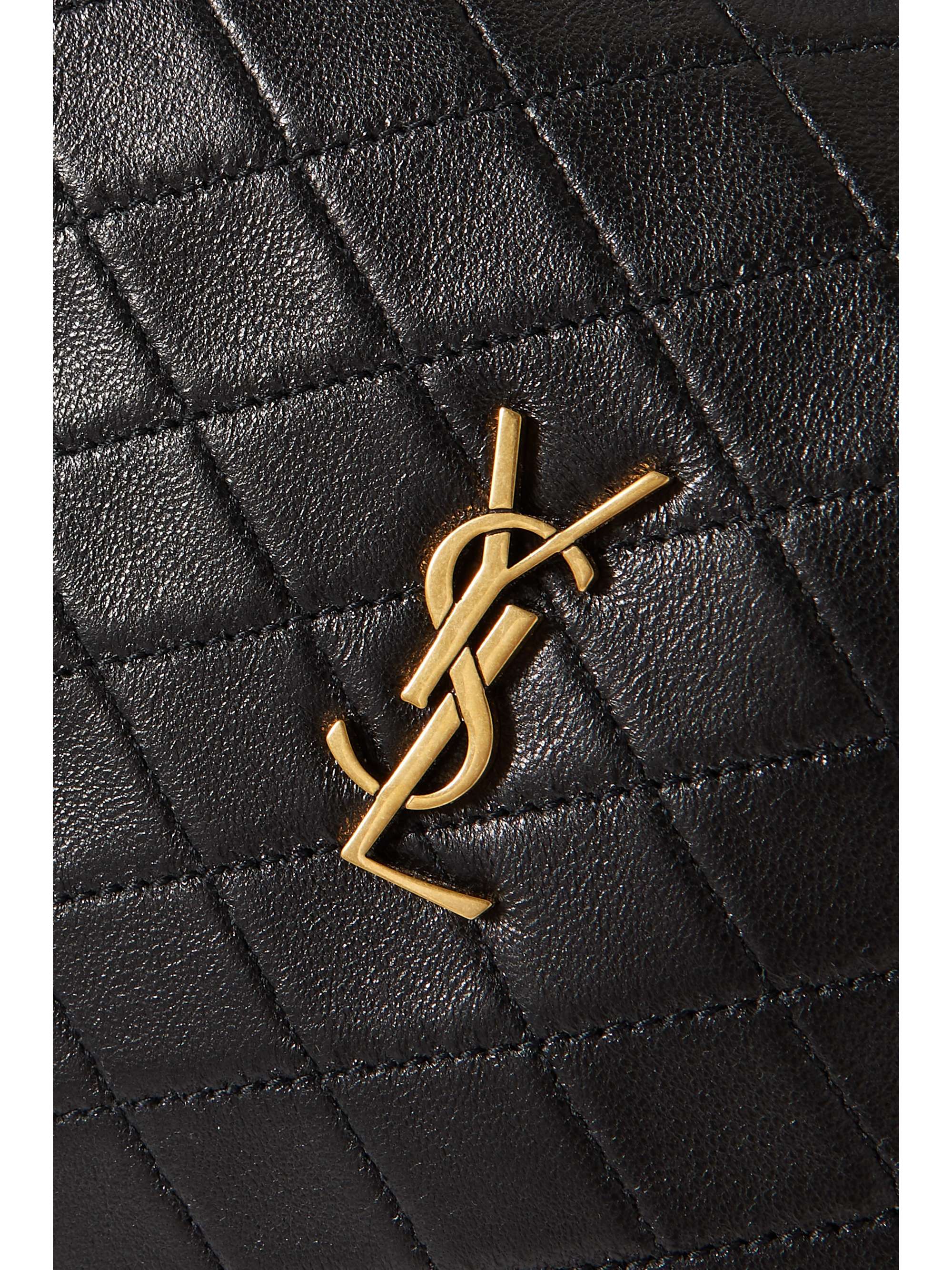 SAINT LAURENT Beutel aus strukturiertem Leder mit Steppmuster