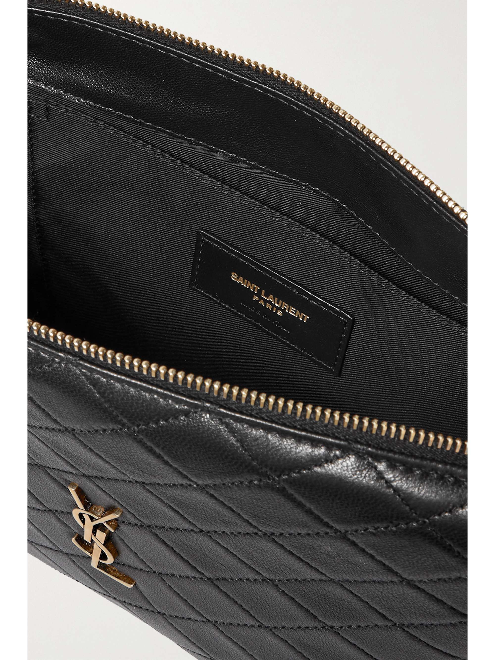 Saint Laurent - Uptown Textured-leather Pouch - Black