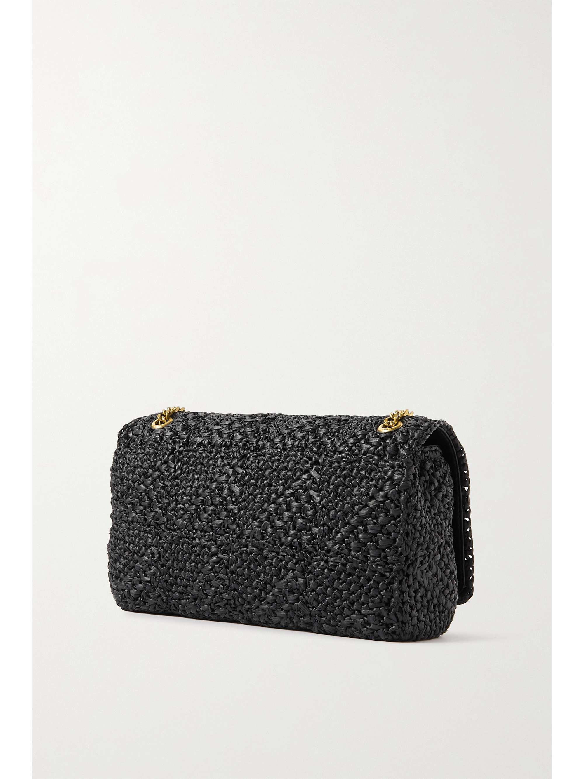 SAINT LAURENT Jamie leathertrimmed raffia shoulder bag NETAPORTER