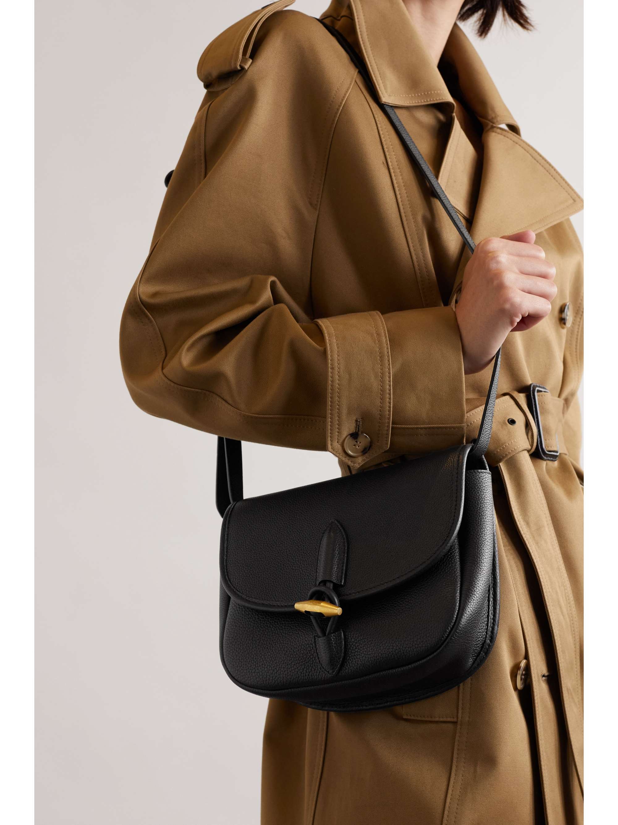 SAINT LAURENT Le Caban textured-leather shoulder bag