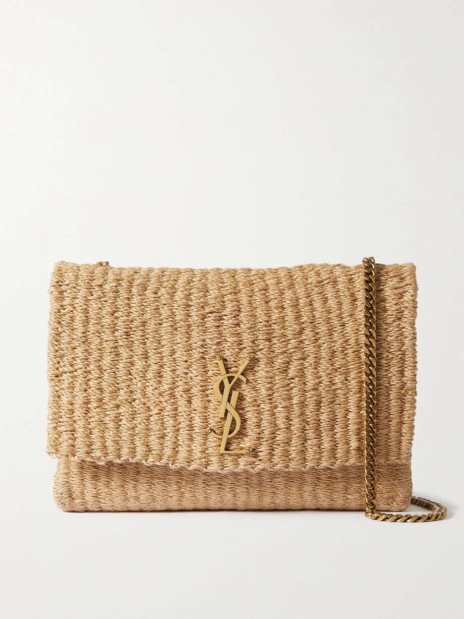 net-a-porter.com | Kate medium raffia shoulder bag