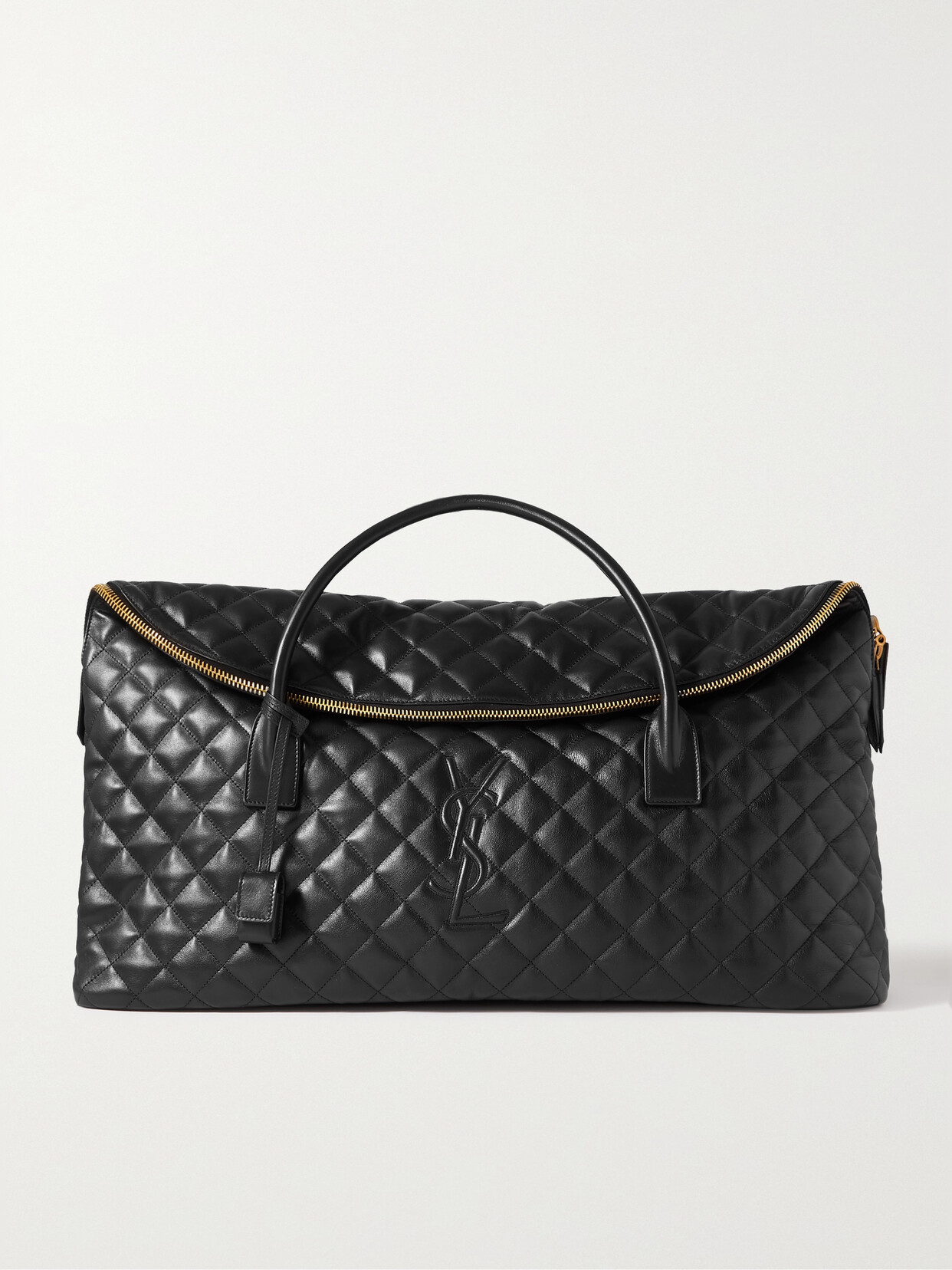 SAINT LAURENT - Es Giant Embroidered Quilted Leather Weekend Bag - Black