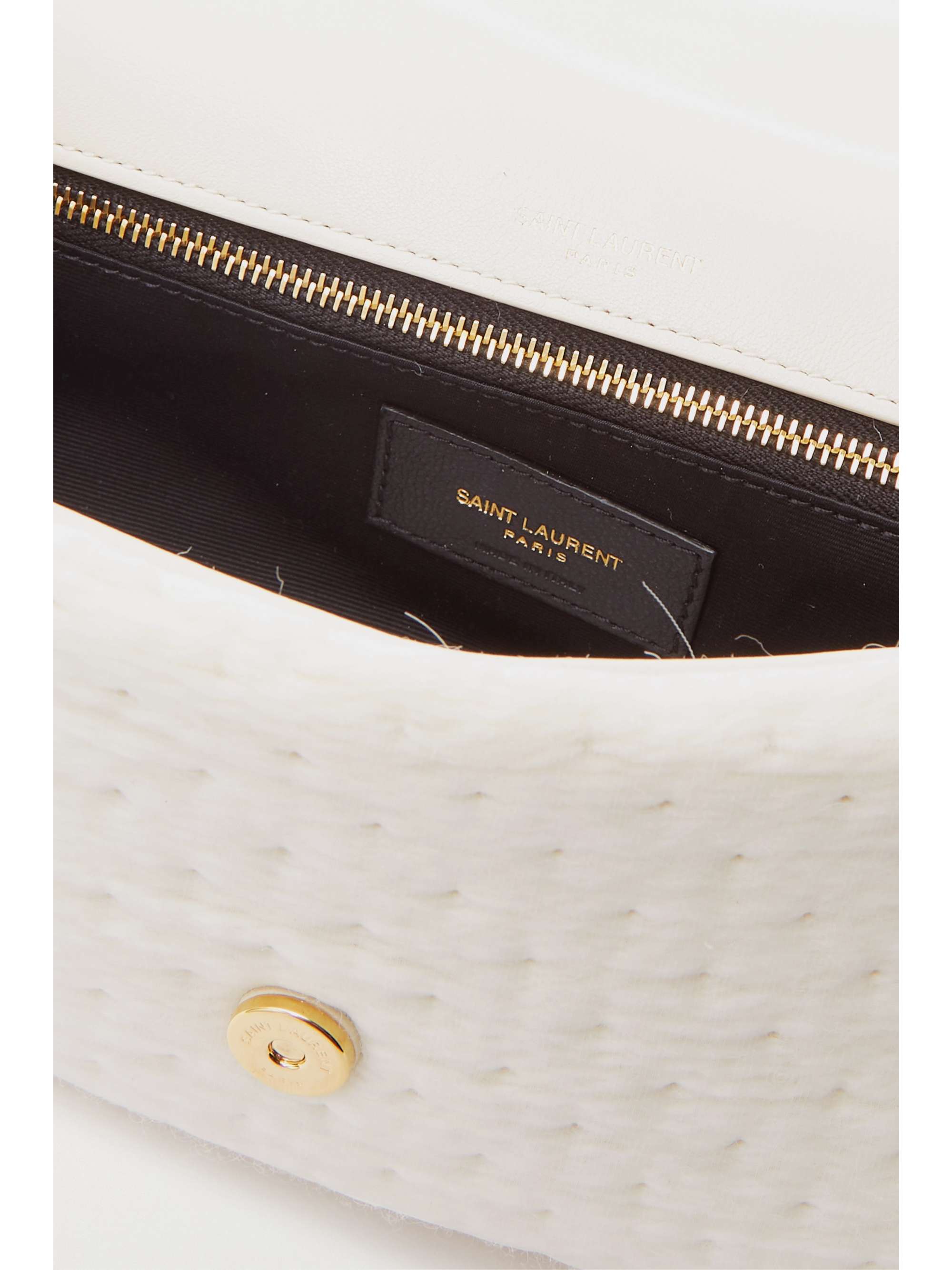 SAINT LAURENT Calypso leather-trimmed organza shoulder bag
