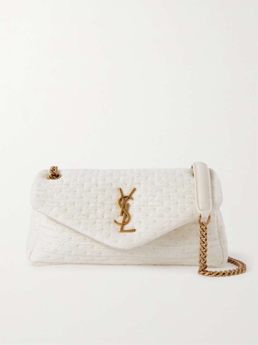 Saint Laurent Calypso Leather-trimmed Organza Shoulder Bag