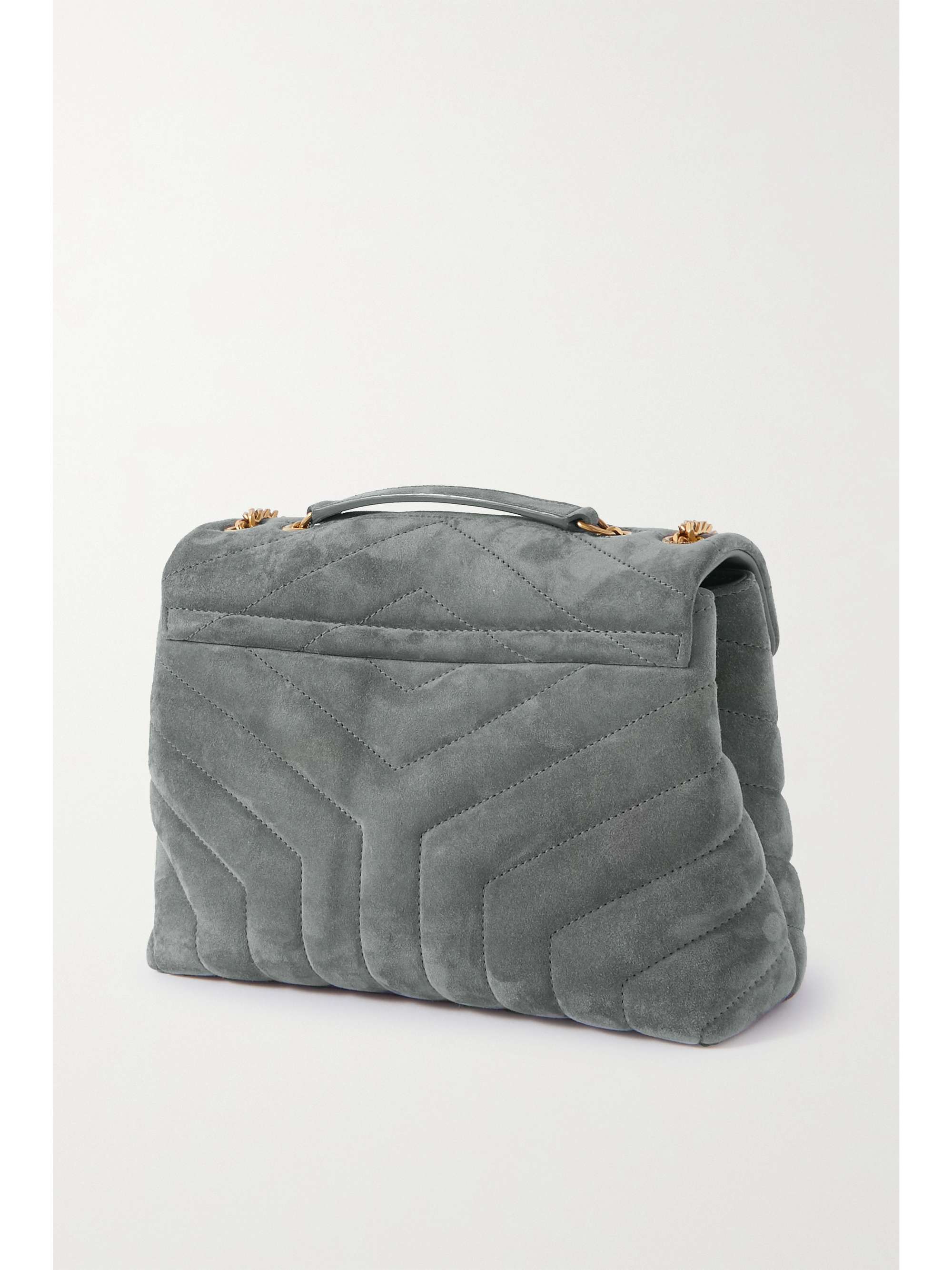 SAINT LAURENT Loulou small quilted suede shoulder bag NETAPORTER