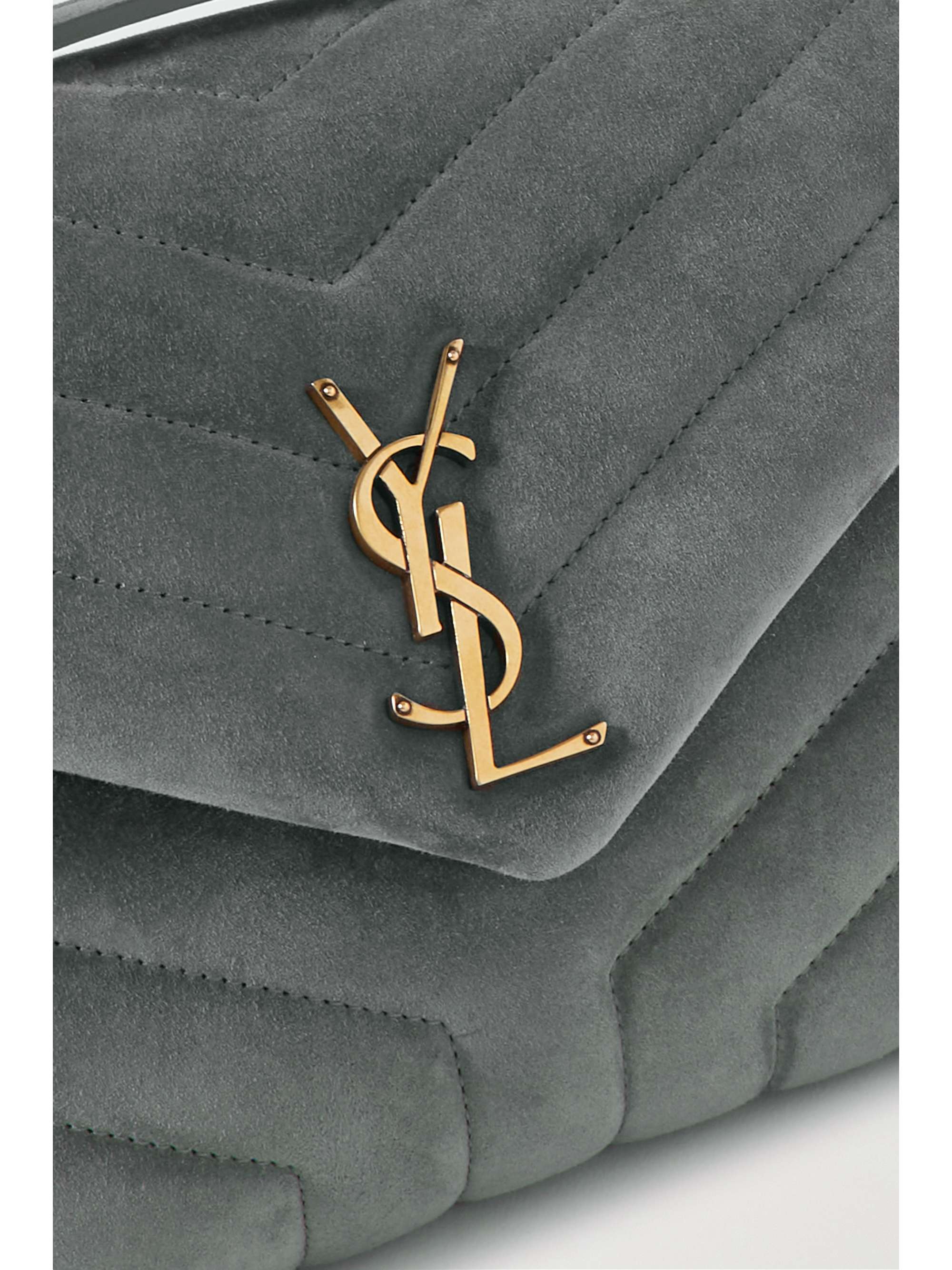 SAINT LAURENT Loulou small quilted suede shoulder bag NETAPORTER