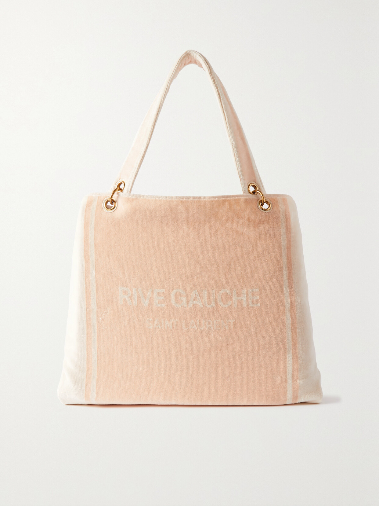 SAINT LAURENT - Rive Gauche Cotton-terry Jacquard Beach Towel Bag - Pink