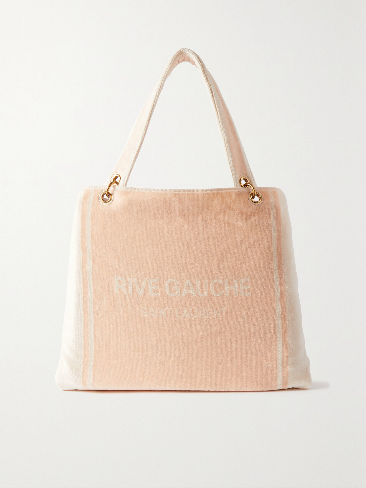 Saint Laurent Rive Gauche Cotton-terry Jacquard Beach Towel In Pink