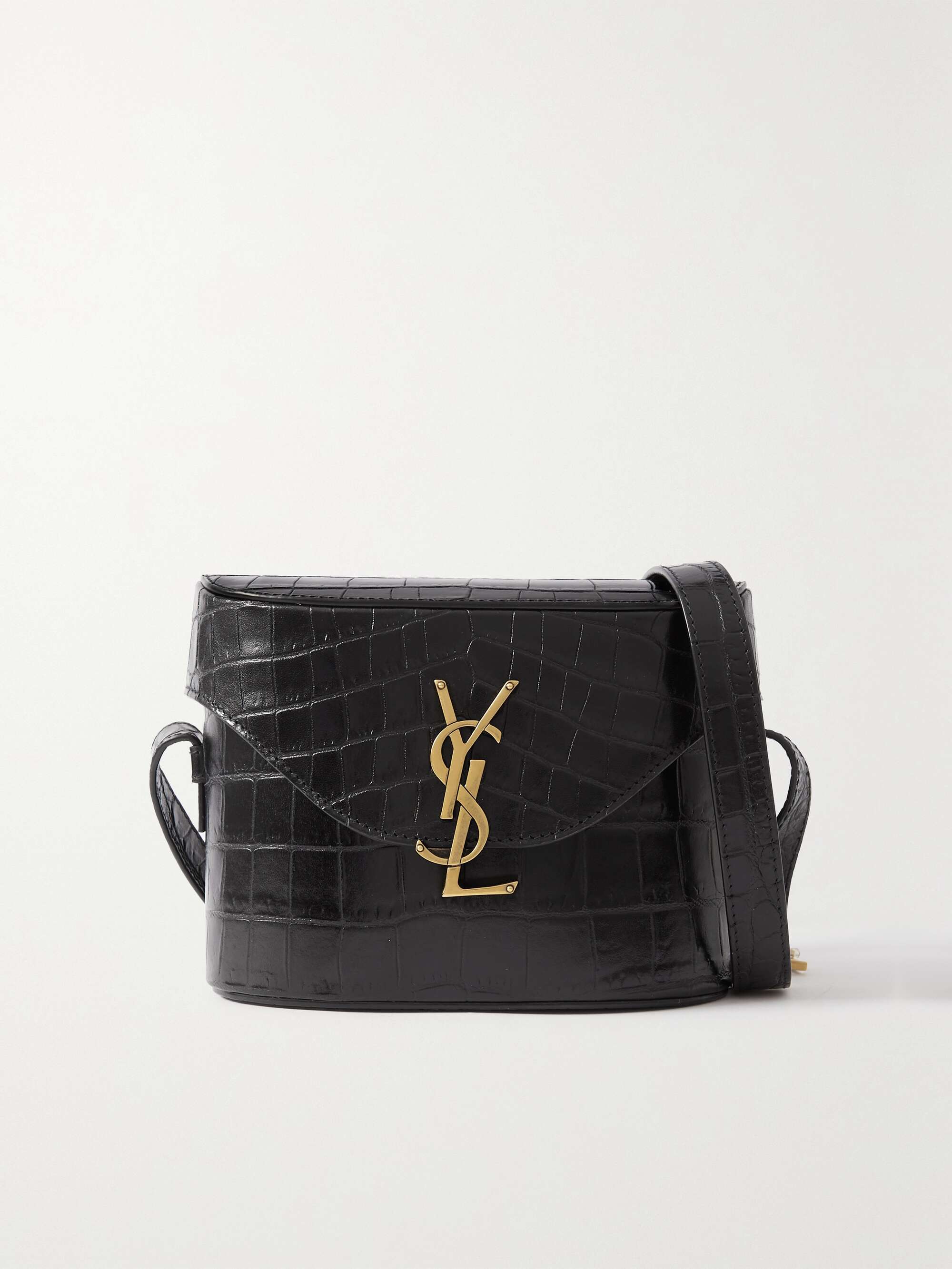 SAINT LAURENT June croc-effect leather shoulder bag | NET-A-PORTER