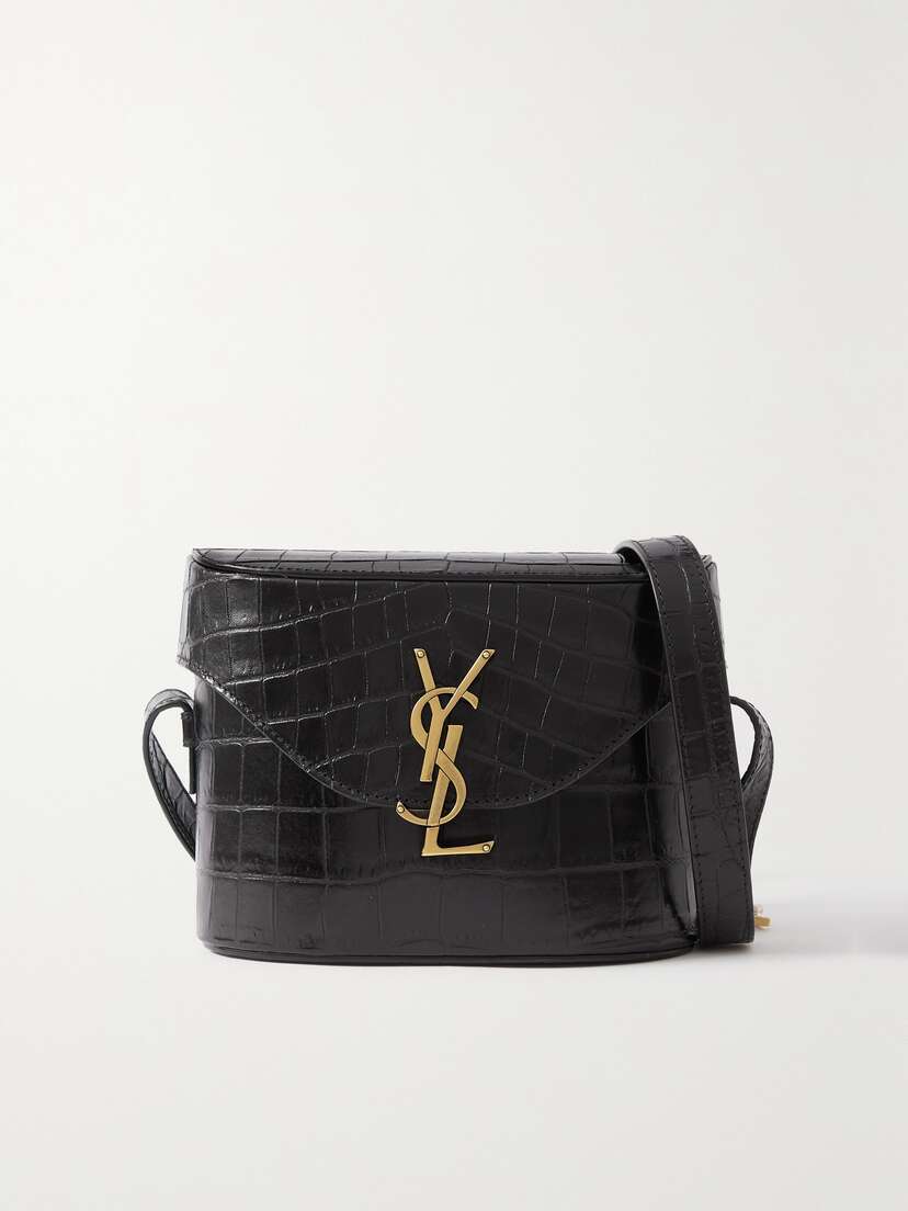 Saint Laurent June Croc-effect Leather Shoulder Bag